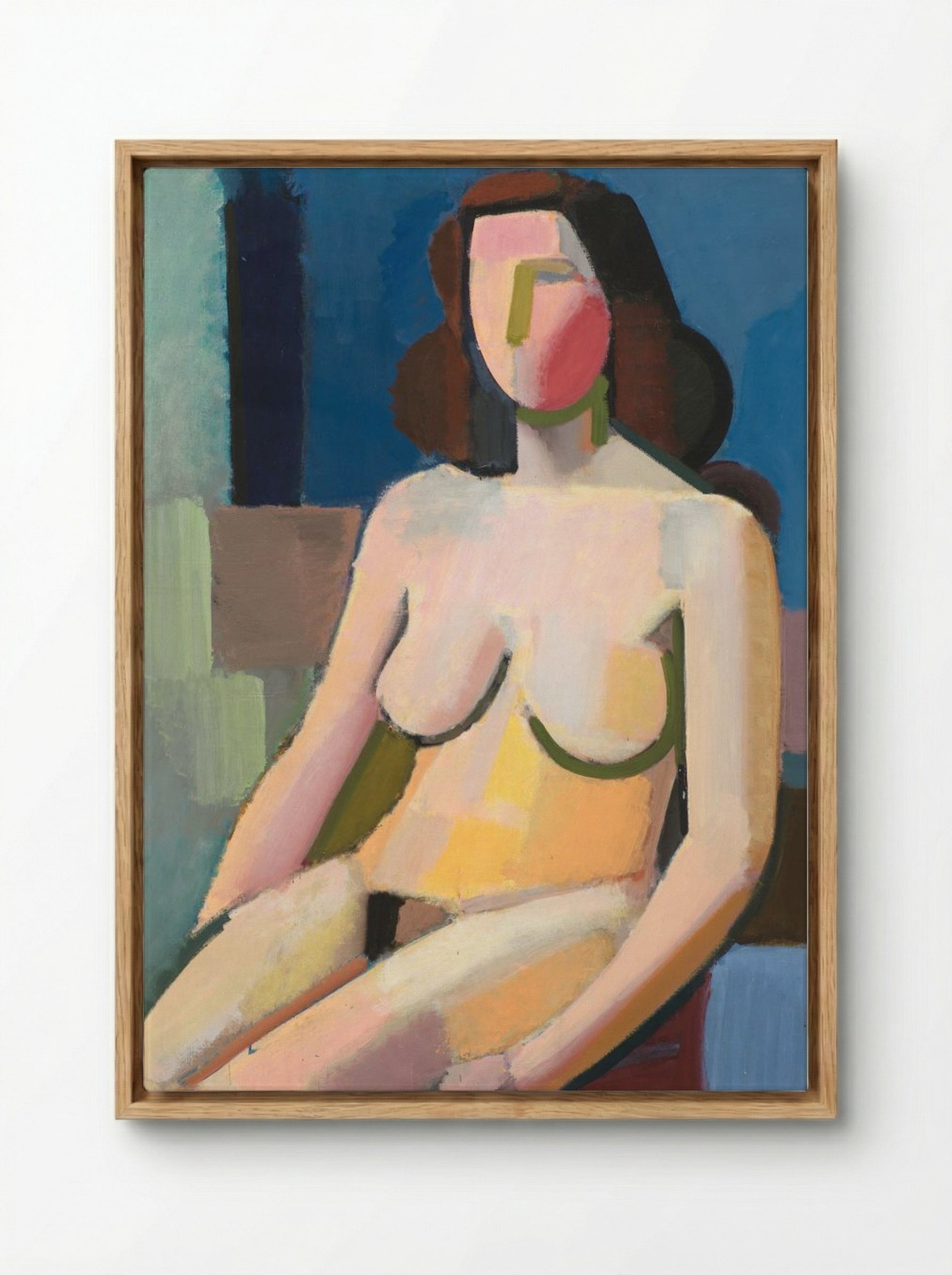 Seated Female Model - Vilhelm Lundstrøm - Framed Canvas Wood