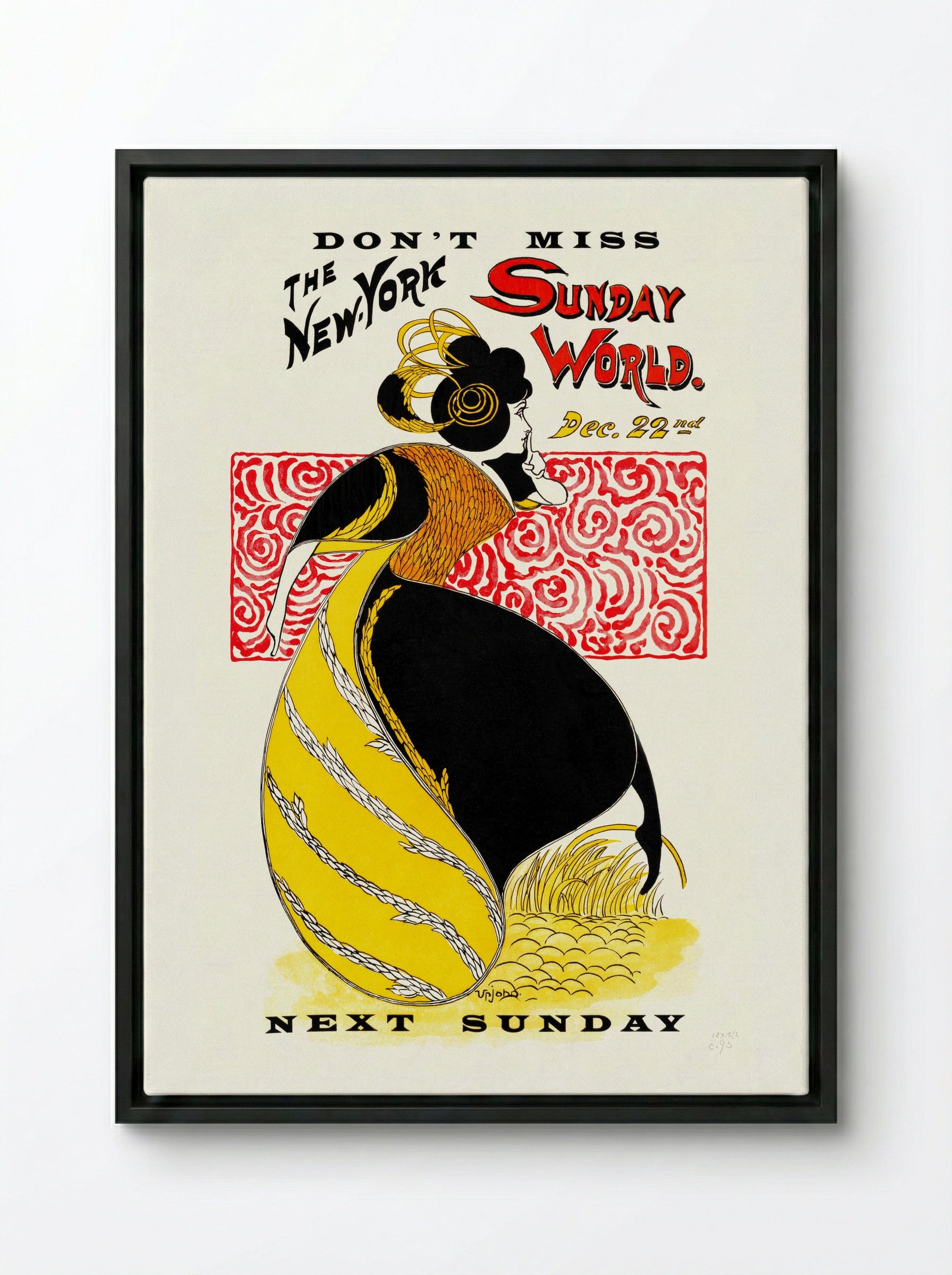 The New York Sunday World, Dec. 22nd - Frank King - Framed Canvas Black