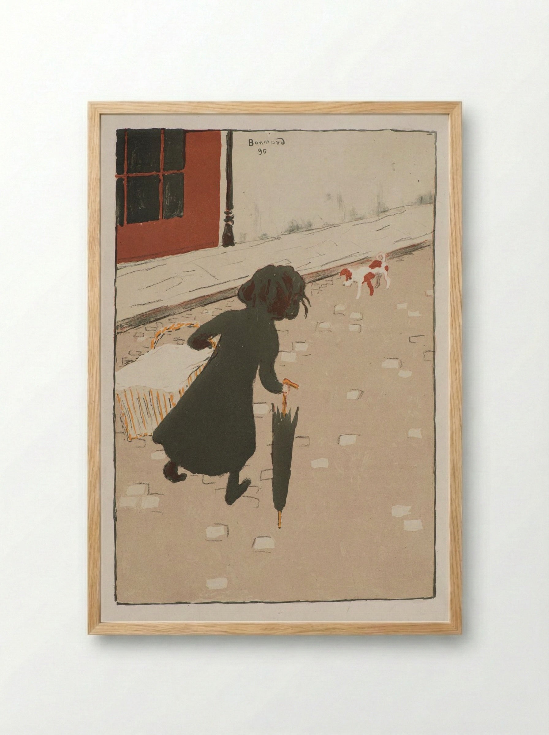 The Little Laundress (La Petite Blanchisseuse) - Pierre Bonnard - Framed Print Wood