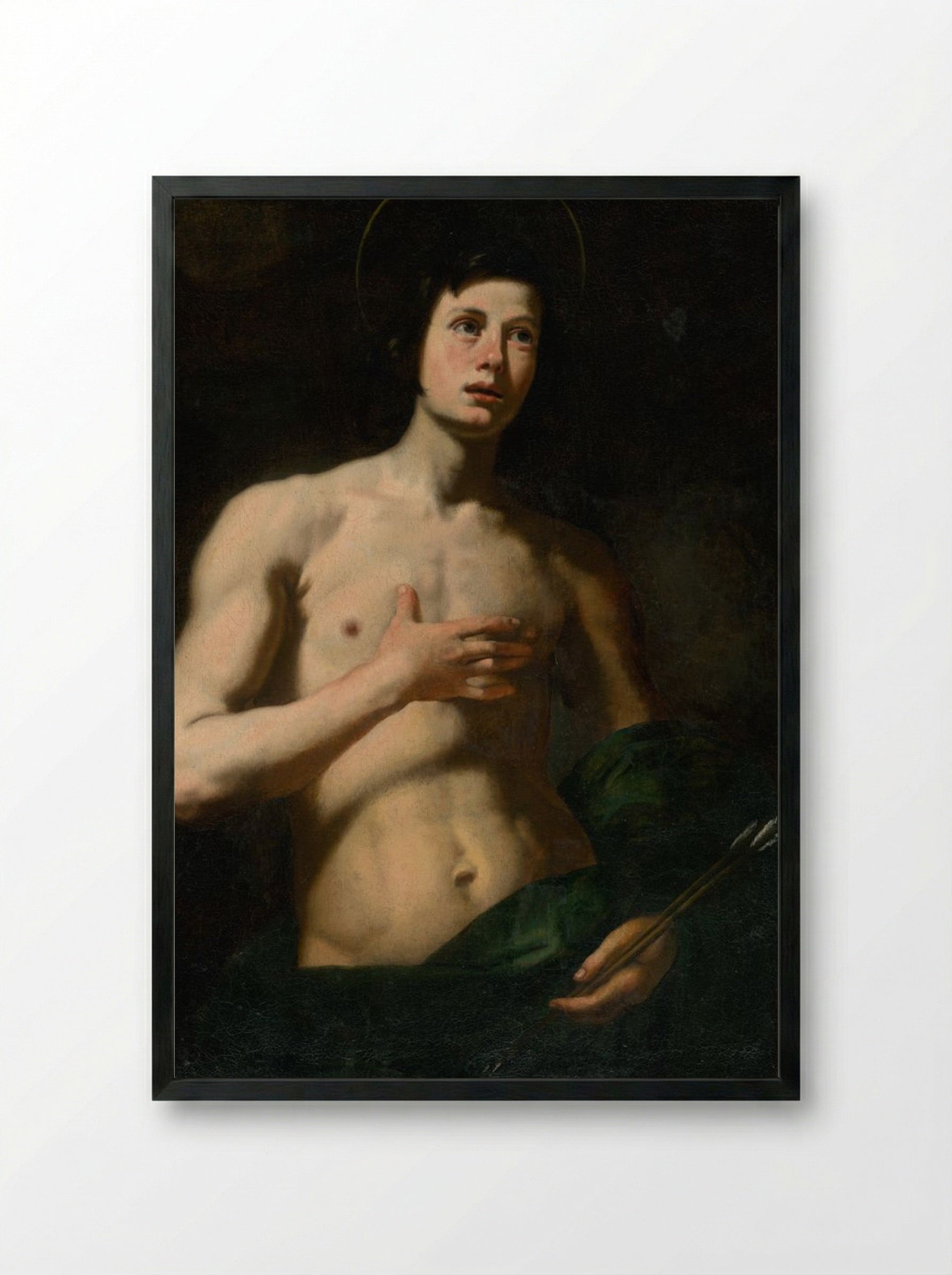 Saint Sebastian - Lorenzo Lippi - Framed Print Black