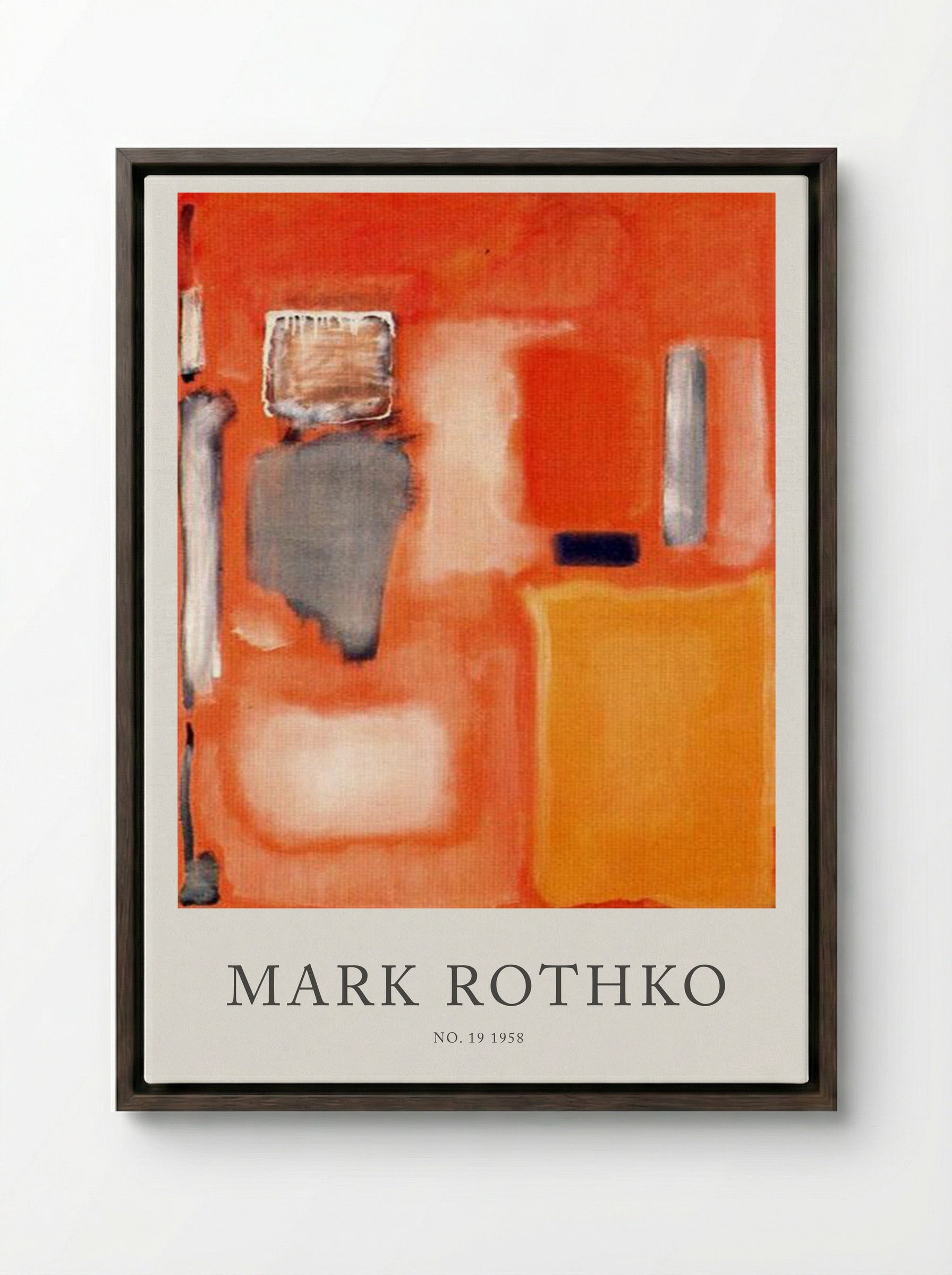 No. 19 - Mark Rothko - Framed Canvas Dark Wood