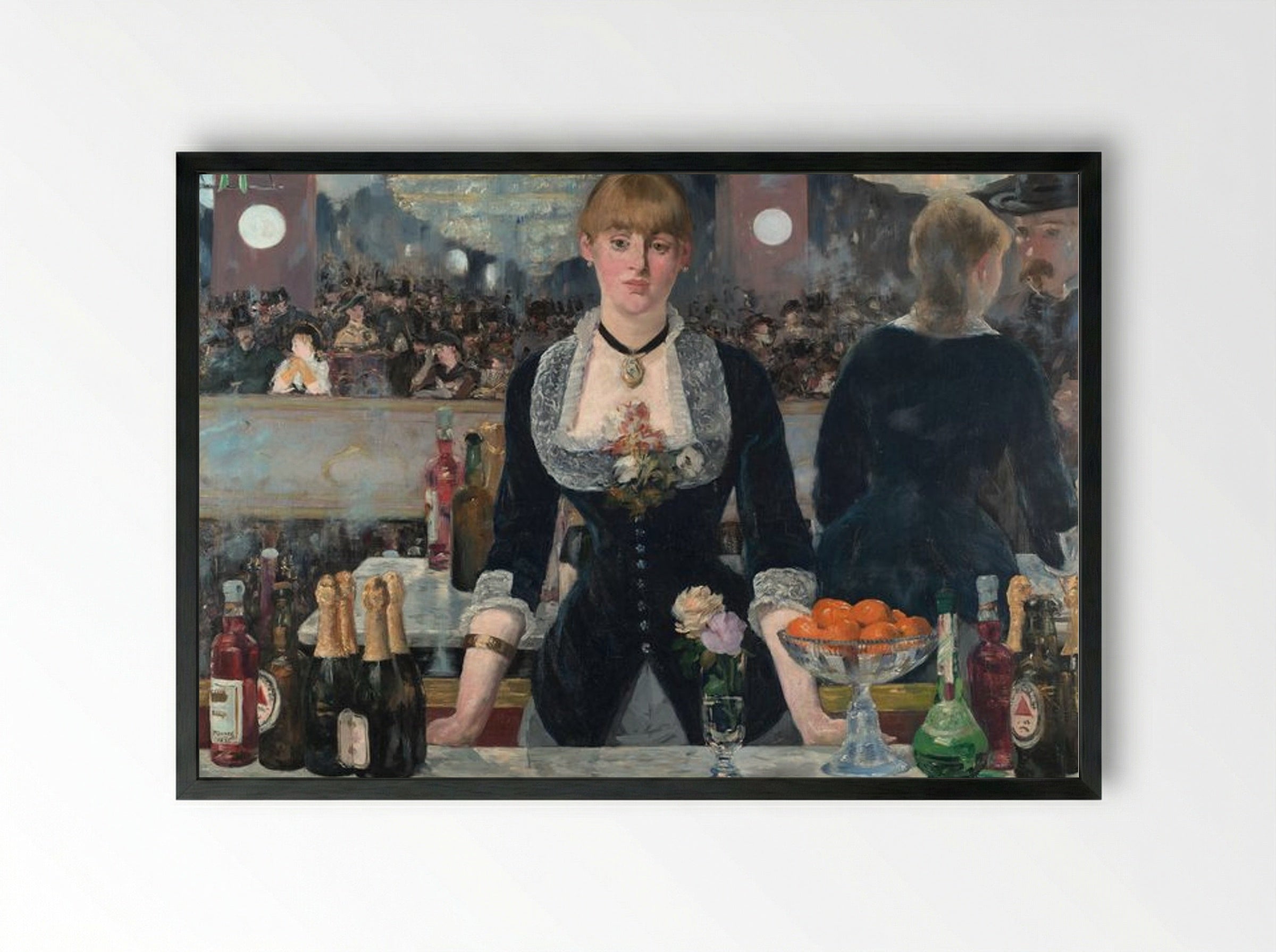 A Bar at the Folies-Bergère - Édouard Manet - Framed Print Black