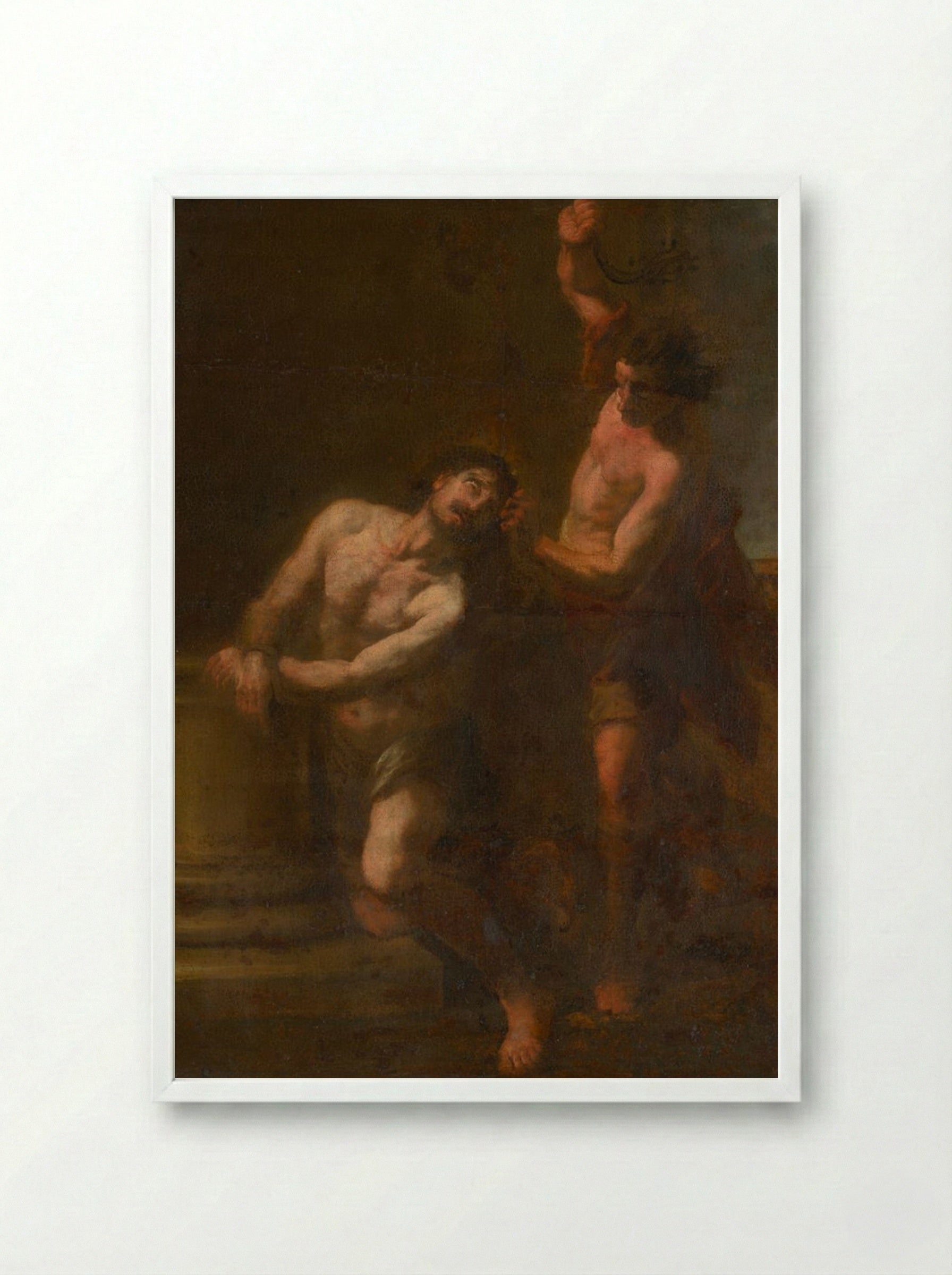The Flagellation of Christ - Fine Art Print - Framed Print White