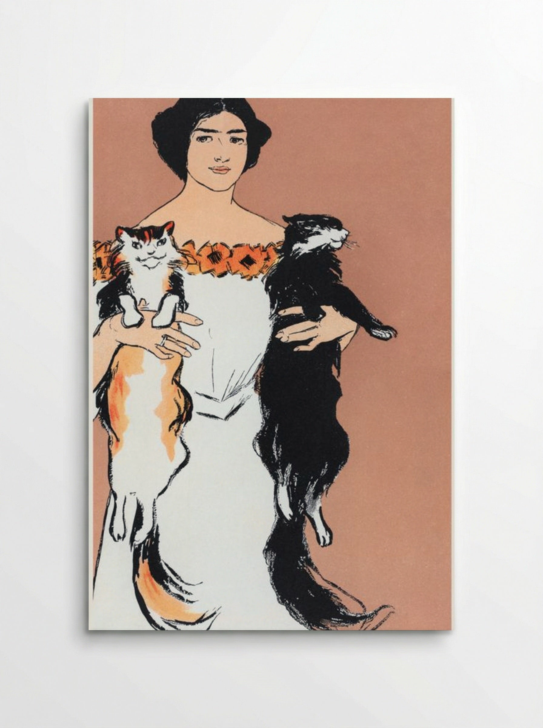 Woman Holding Cats - Edward Penfield - Poster