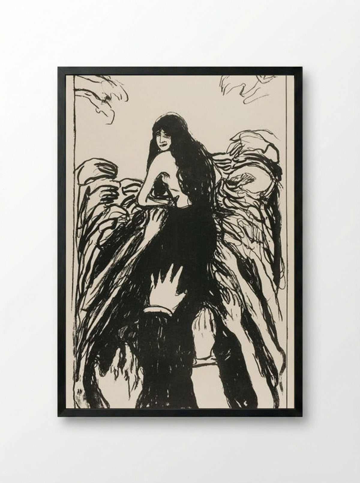 The Hands - Edvard Munch - Framed Print Black