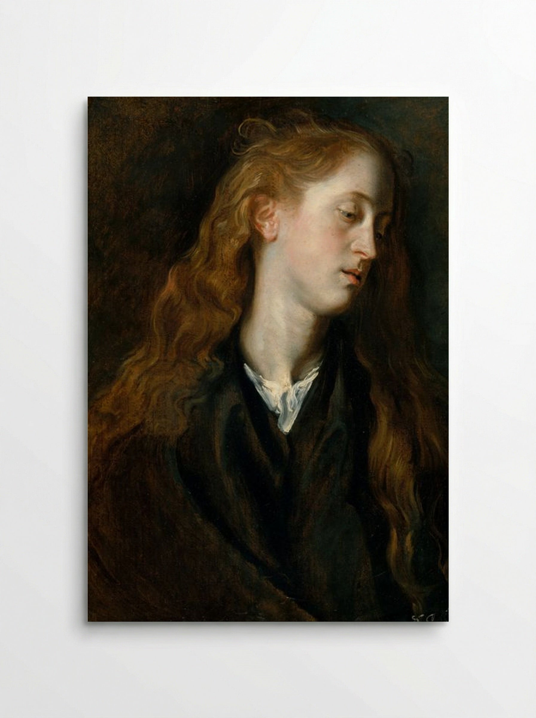 Study, Head of a Young Woman - Anthony van Dyck - Poster