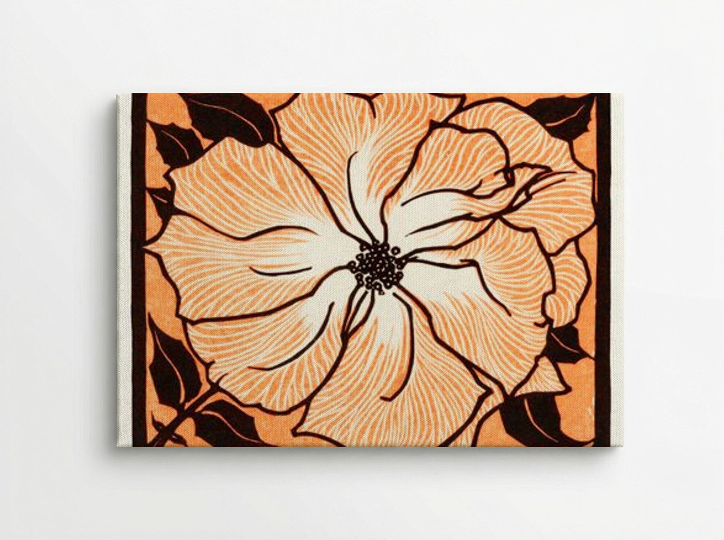 June (Floral Woodcut) - Julie de Graag - Canvas