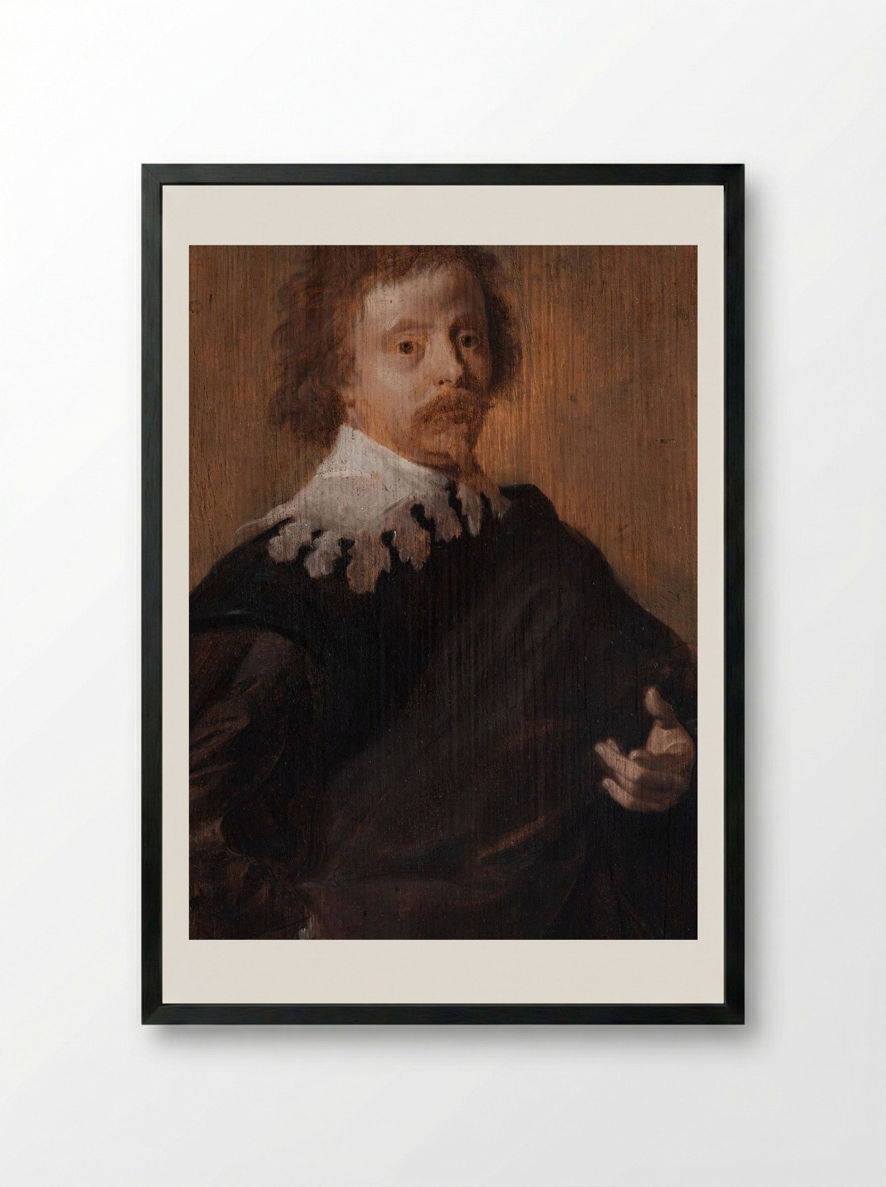 Portrait of Cornelis van Poelenburgh - Anthony van Dyck - Framed Print Black