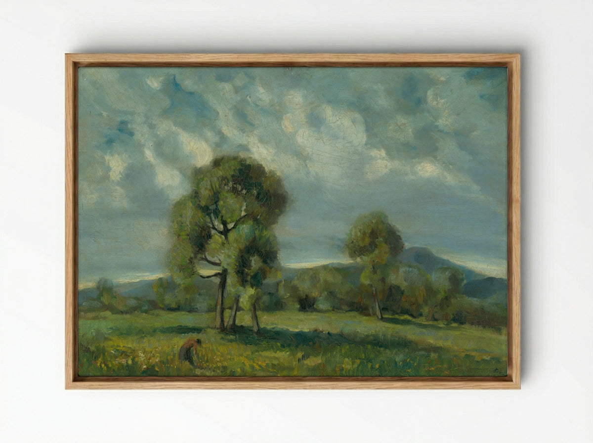 Liptov Landscape with Trees - Zolo Palugyay - Framed Canvas Wood