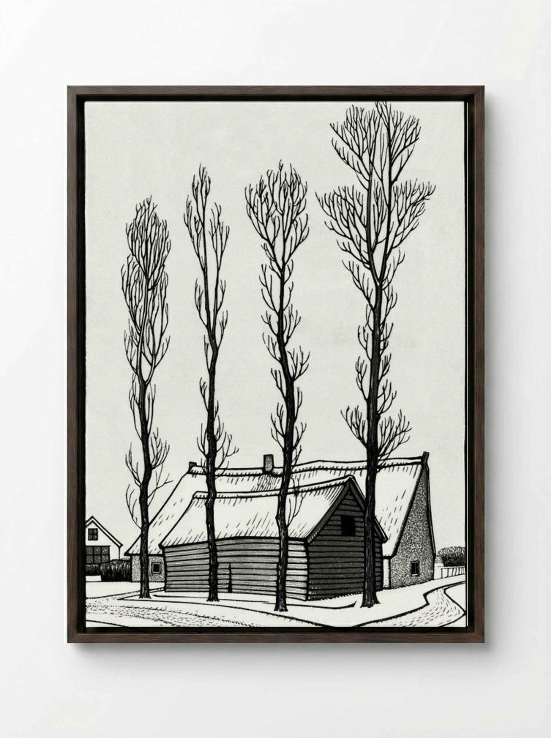 Winter - Julie de Graag - Framed Canvas Dark Wood