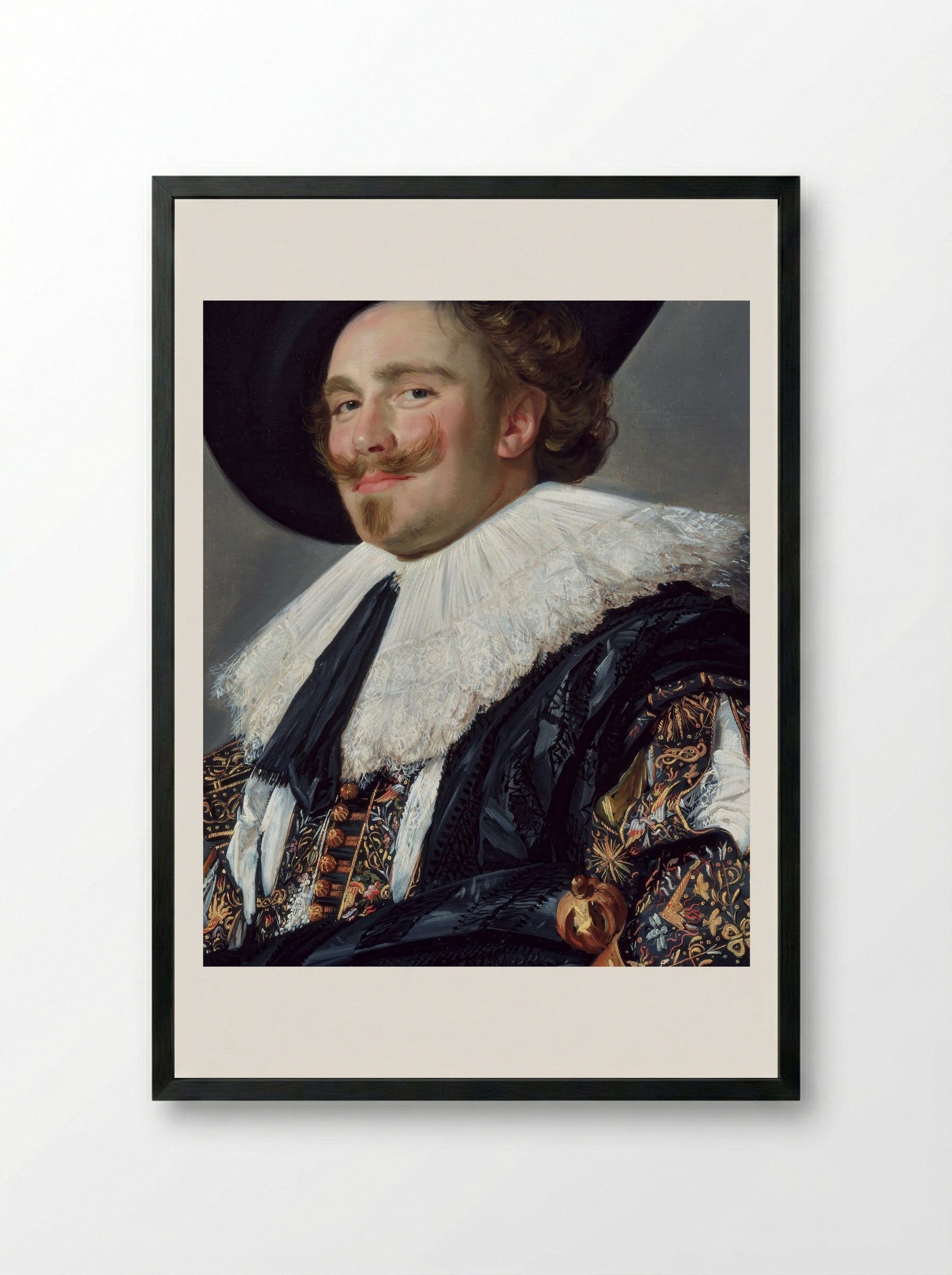 The Merry Cavalier - Frans Hals - Framed Print Black