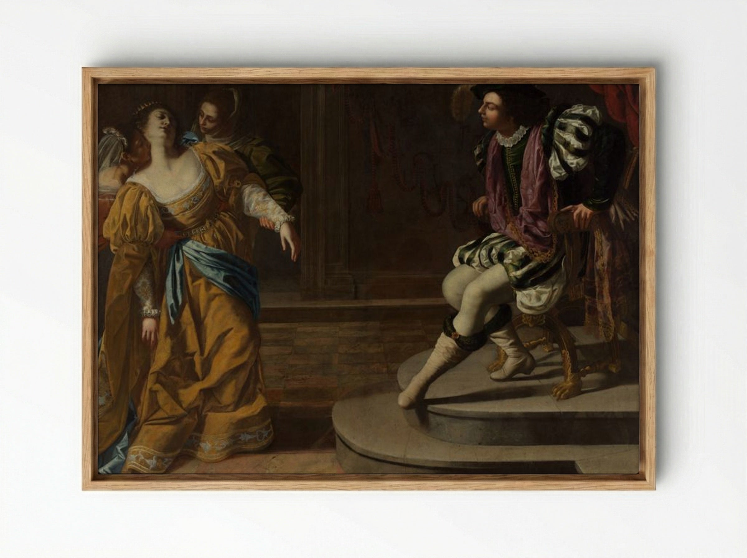 Esther before Ahasuerus - Artemisia Gentileschi - Framed Canvas Wood