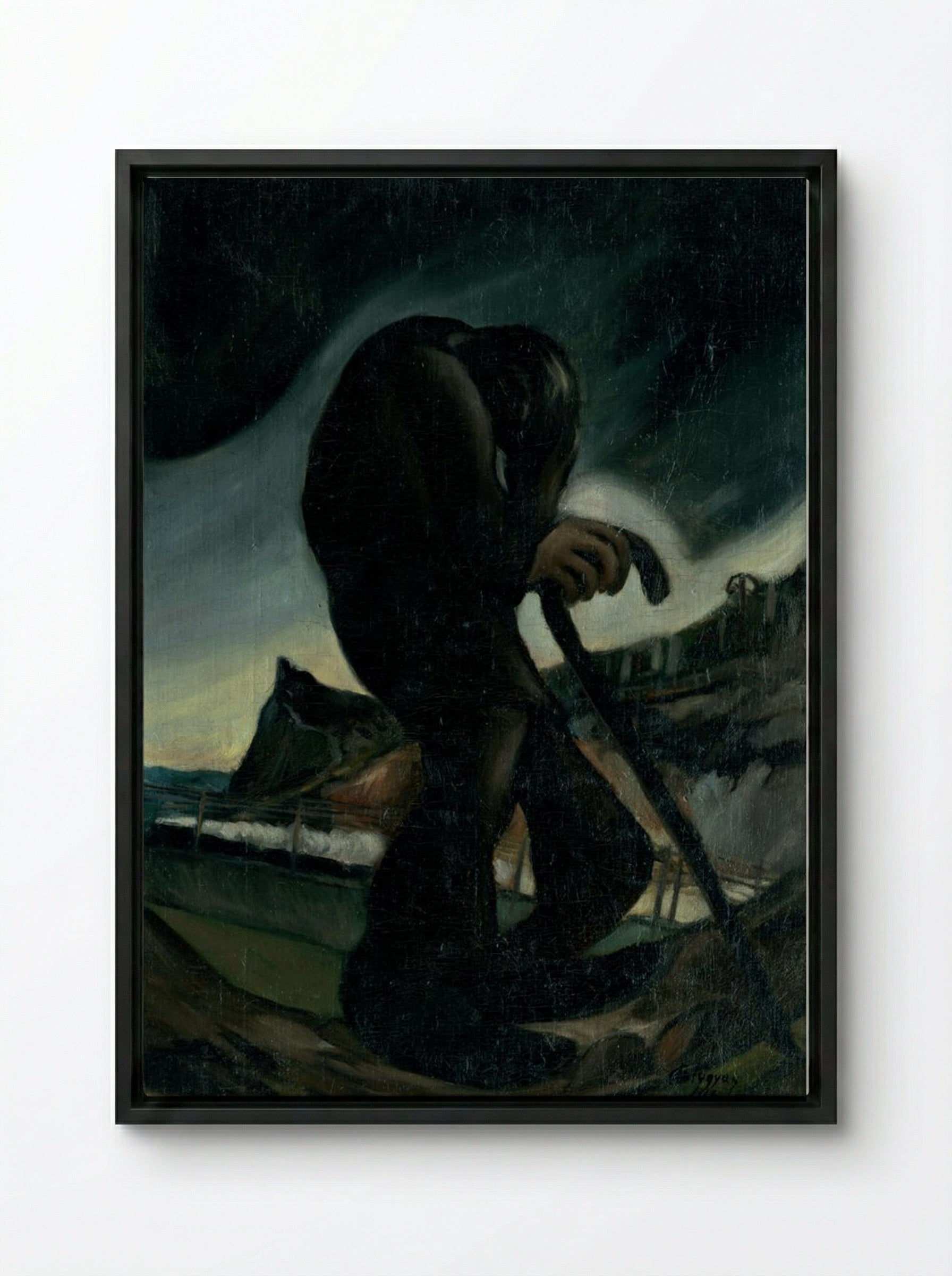 The Wandering Jew - Zolo Palugyay - Framed Canvas Black