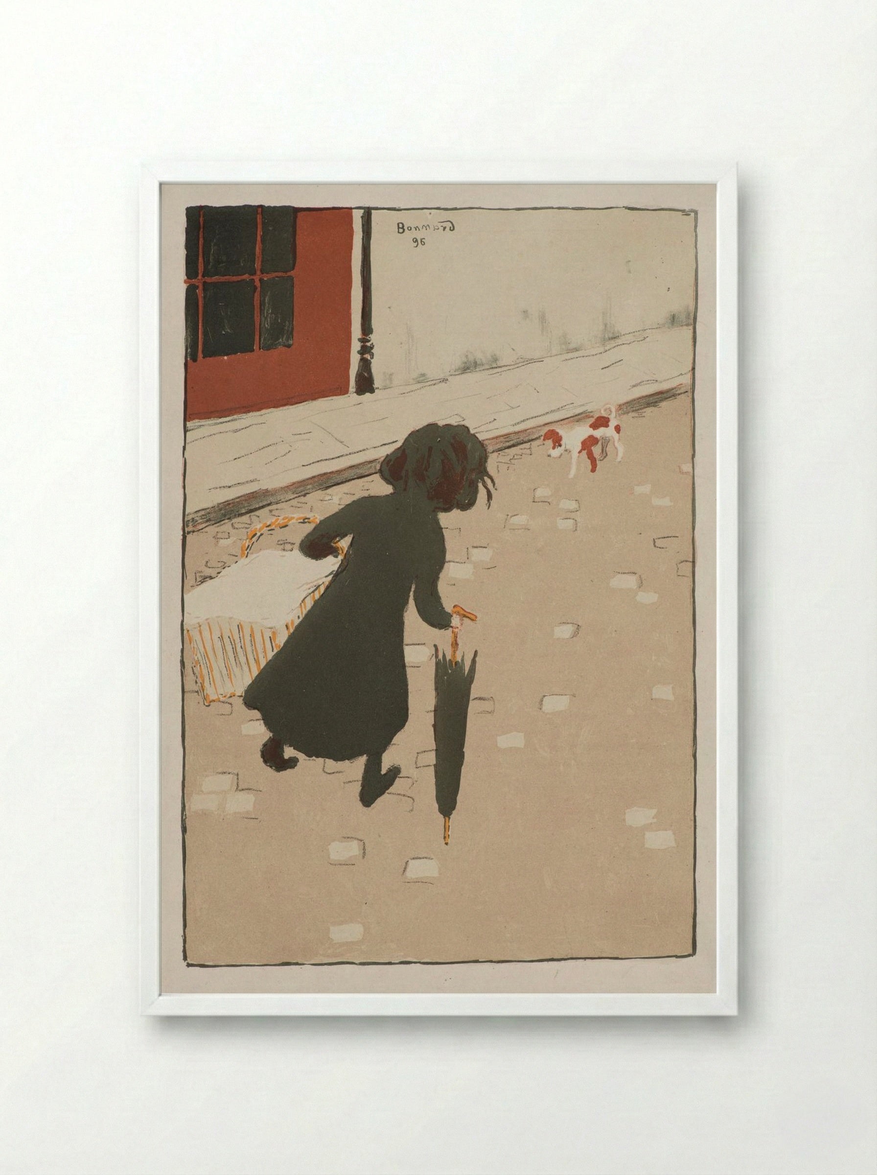 The Little Laundress (La Petite Blanchisseuse) - Pierre Bonnard - Framed Print White