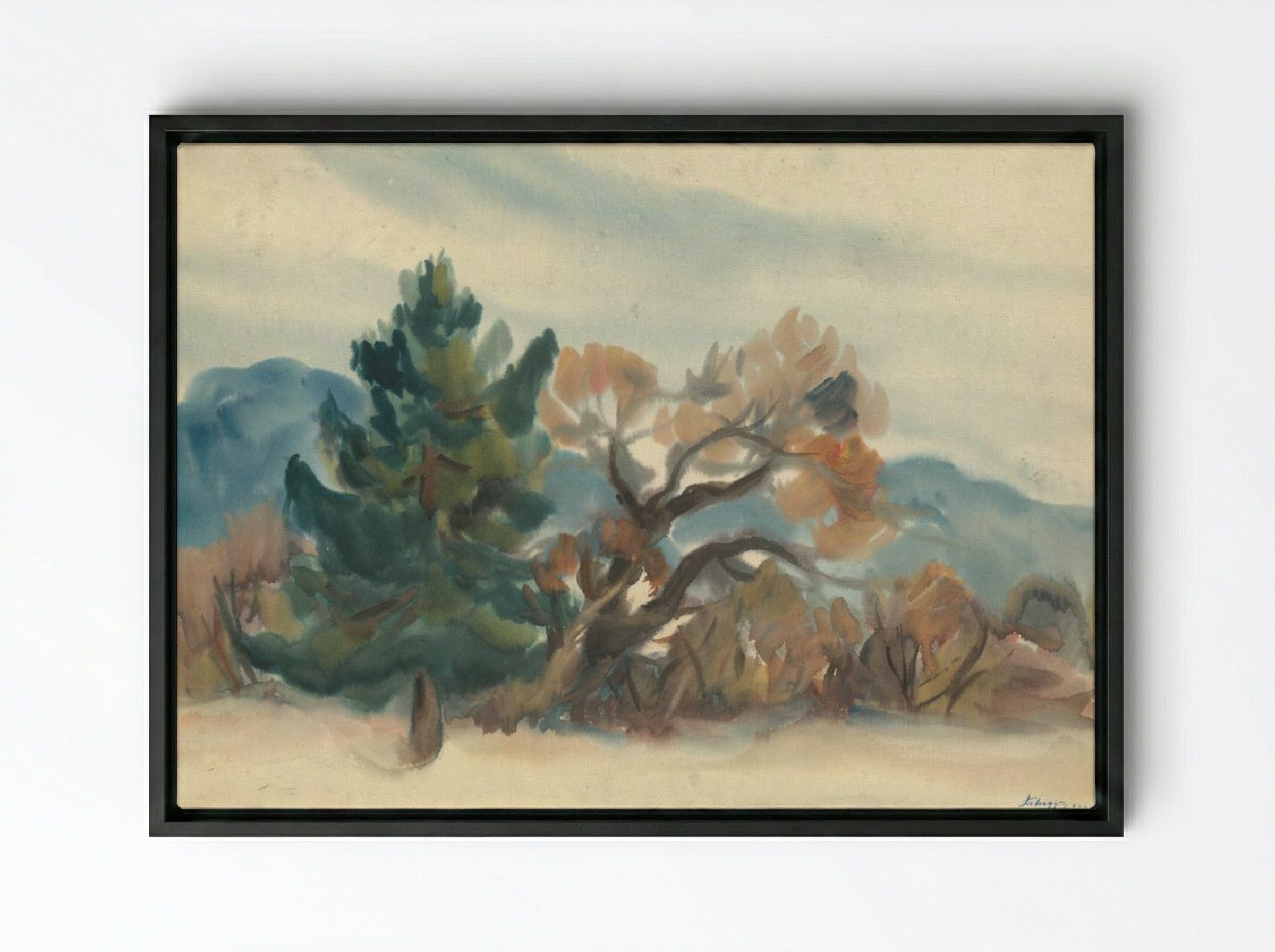 Edge of the Forest in Autumn - Zolo Palugyay - Framed Canvas Black