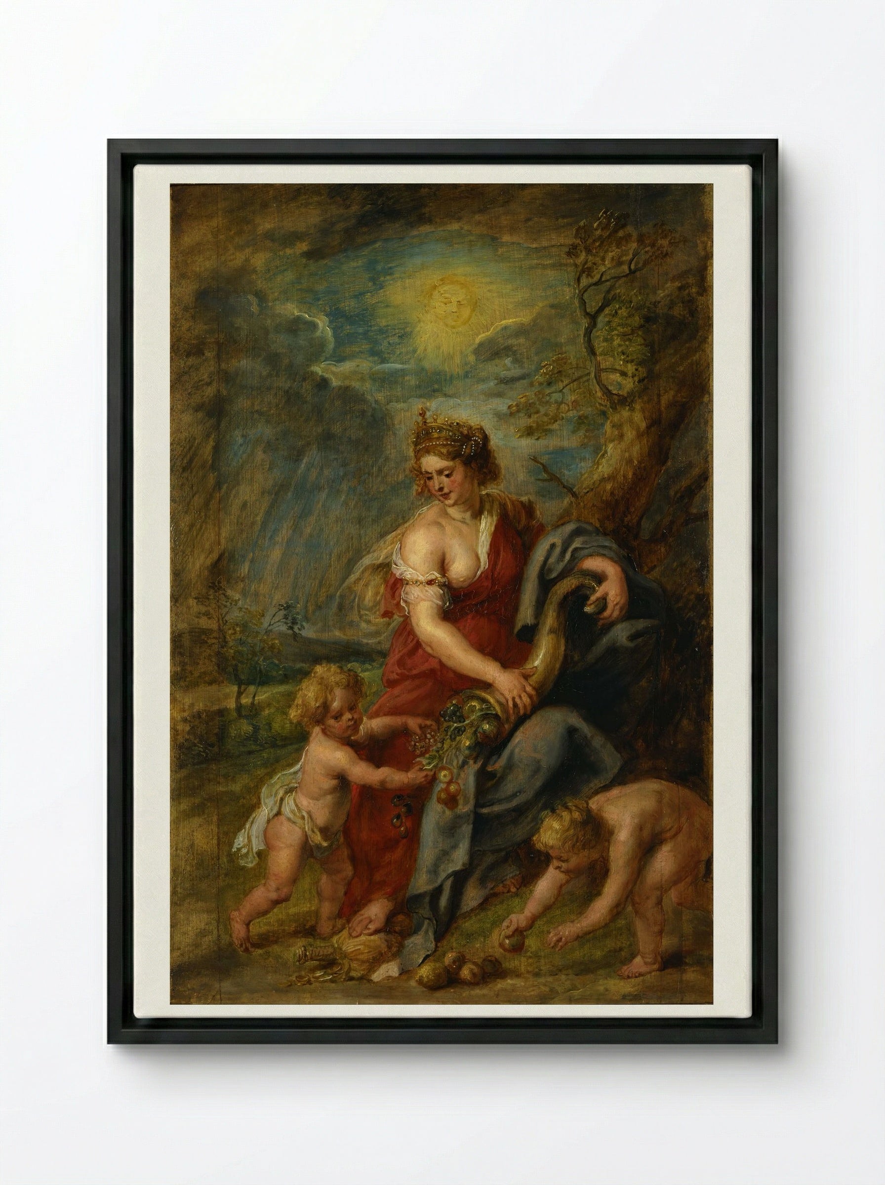 Abundance - Peter Paul Rubens - Framed Canvas Black