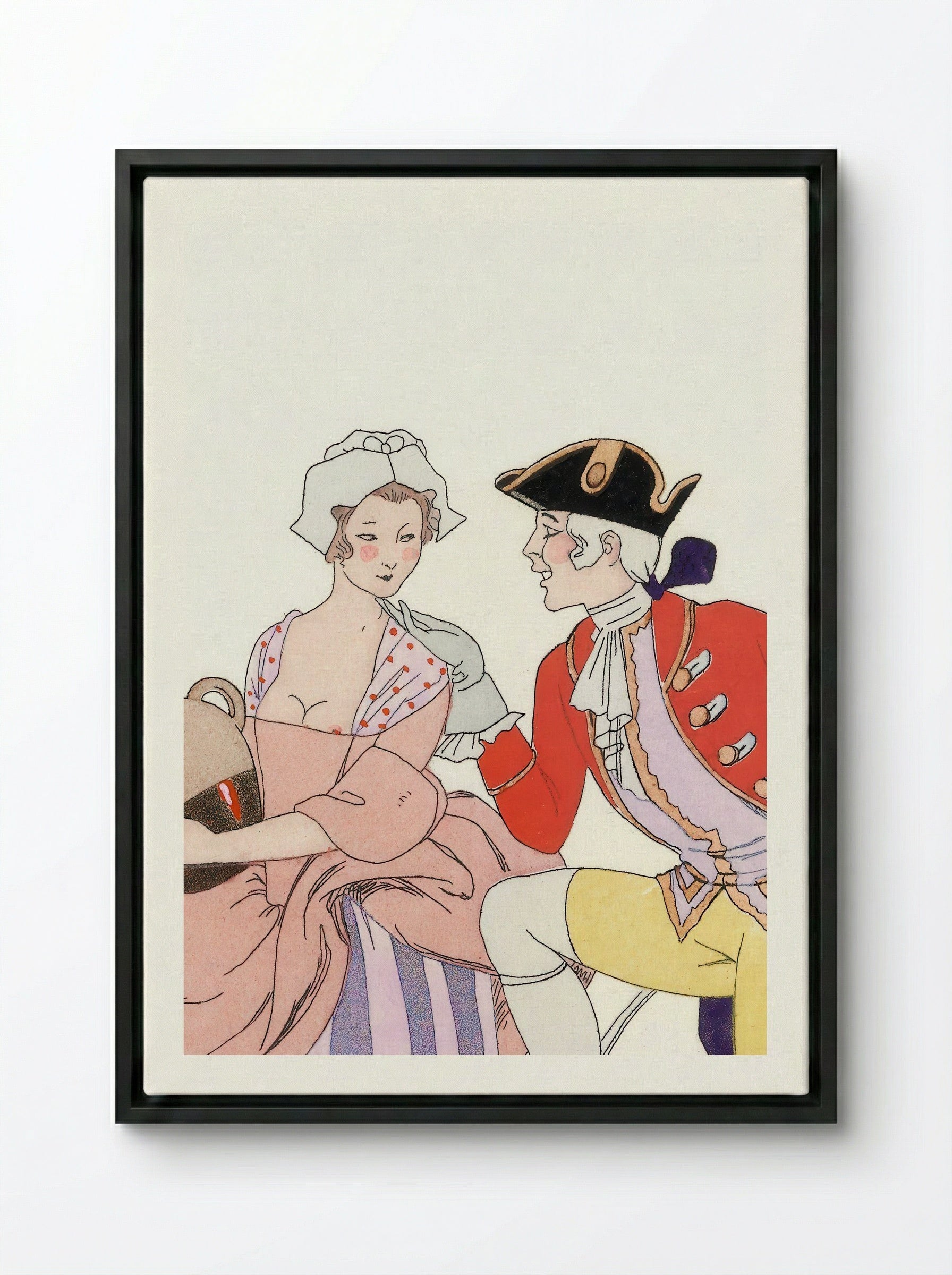 La Cruche caffée - George Barbier - Framed Canvas Black