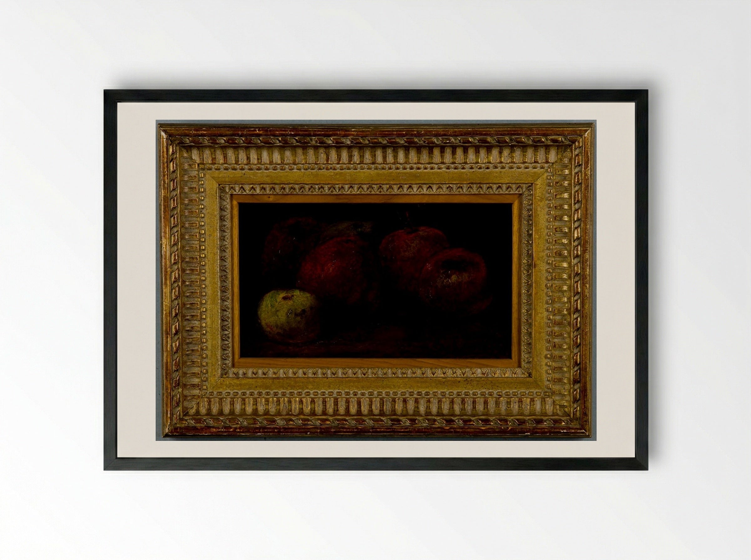 Still Life with Fruit - Gustave Courbet - Framed Print Black