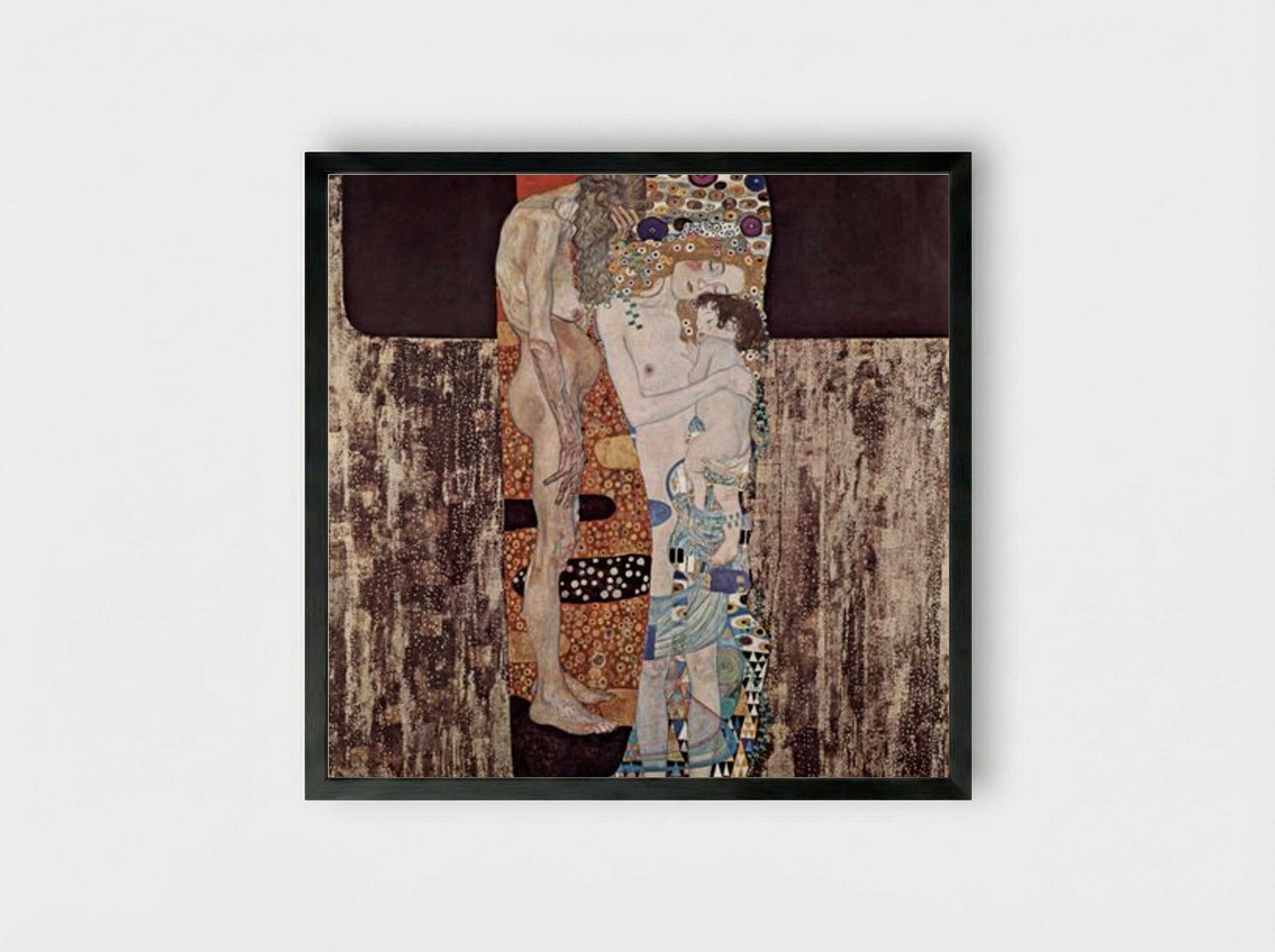 The Three Ages of Woman - Gustav Klimt - Framed Print Black