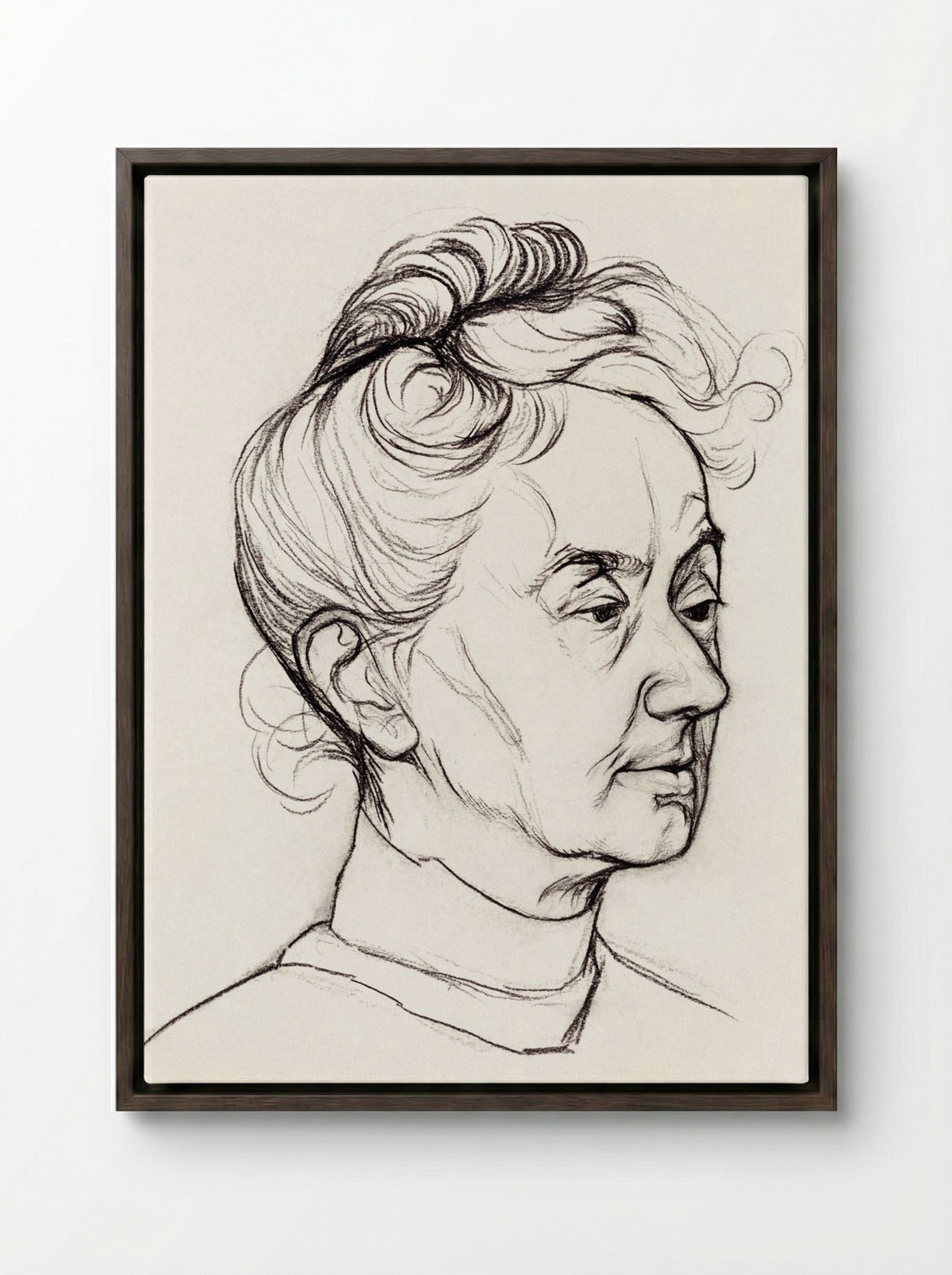 Portrait of Mrs. Corry Pabst - Julie de Graag - Framed Canvas Dark Wood