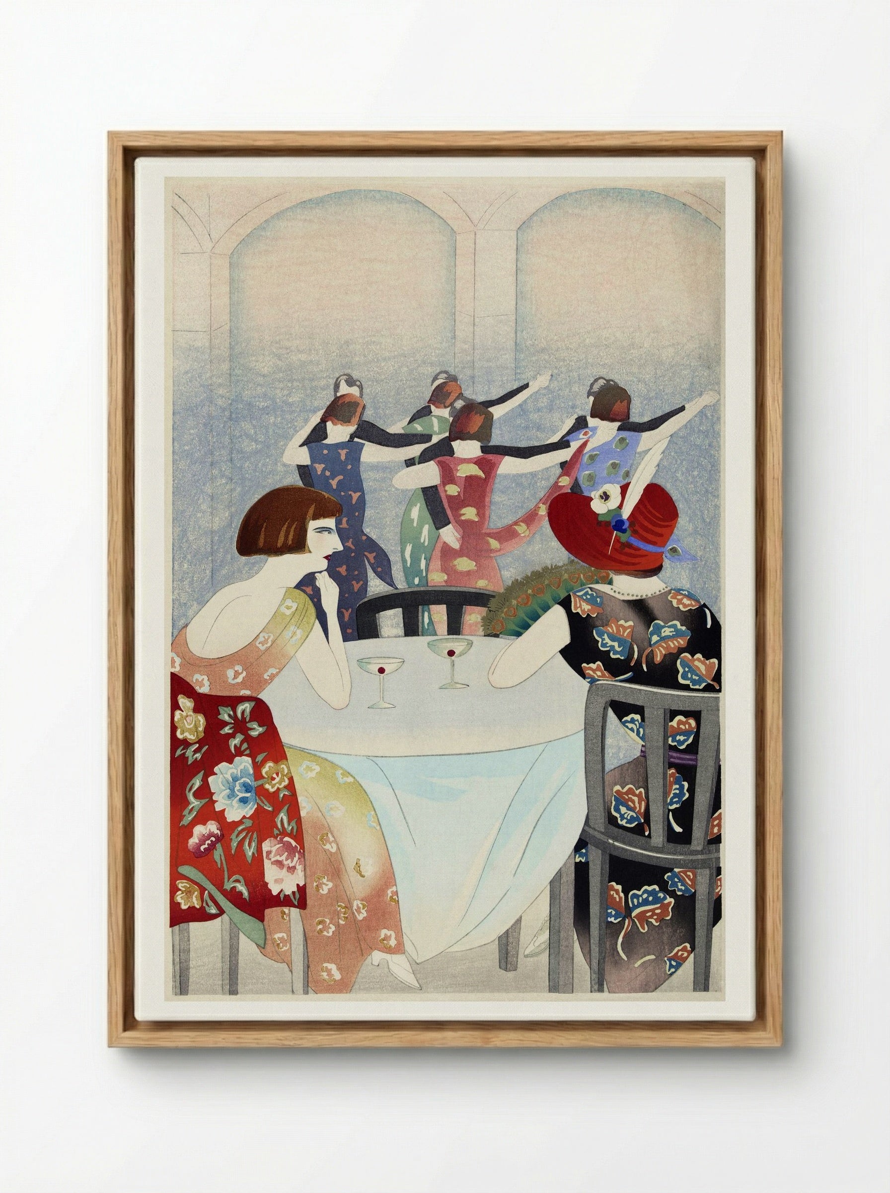 Dance Salon at the New Carlton Hotel, Shanghai - Yamamura Toyonari - Framed Canvas Wood