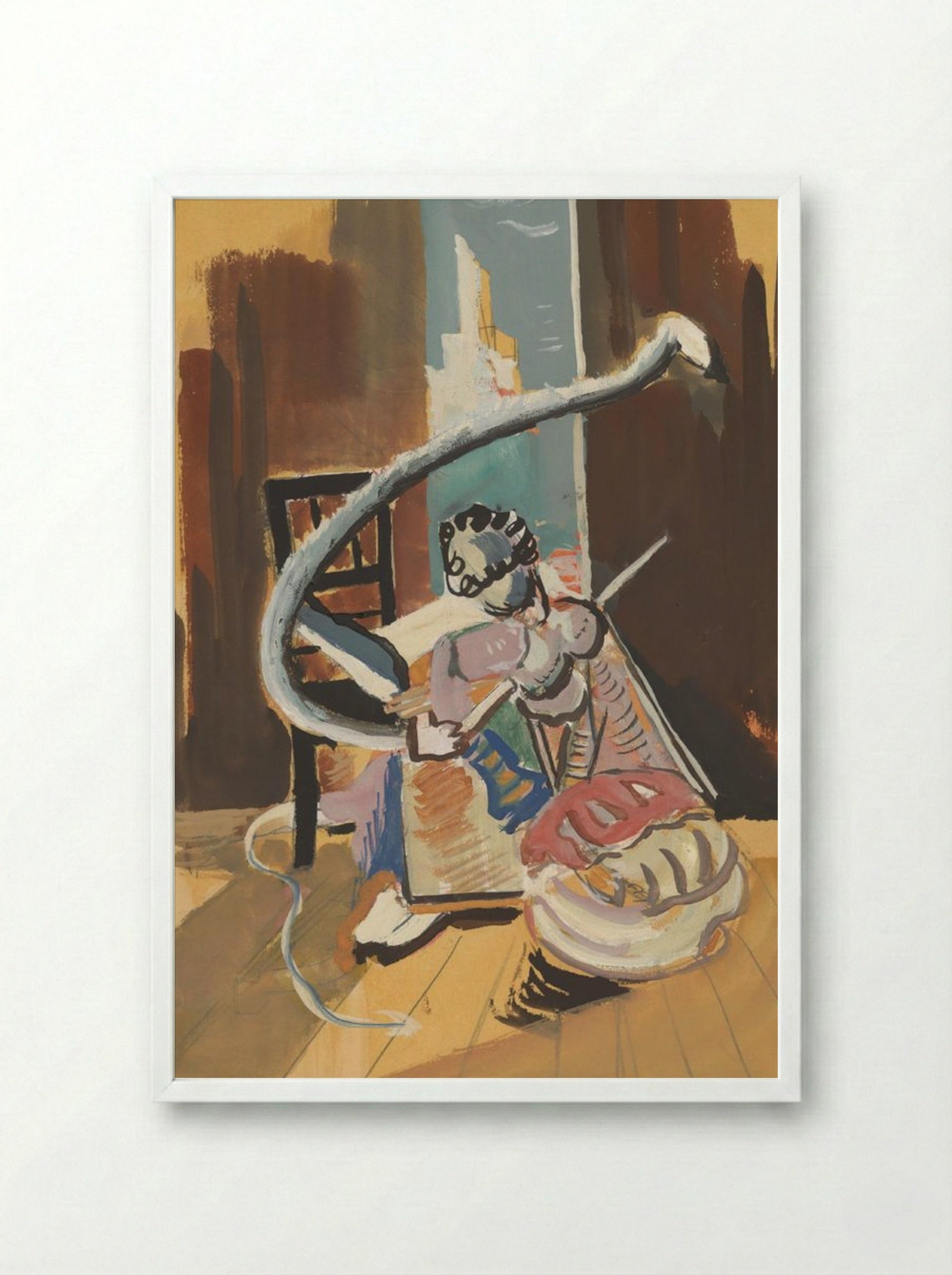 Study for Painting in a Circus Setting - Cyprián Majerník - Framed Print White