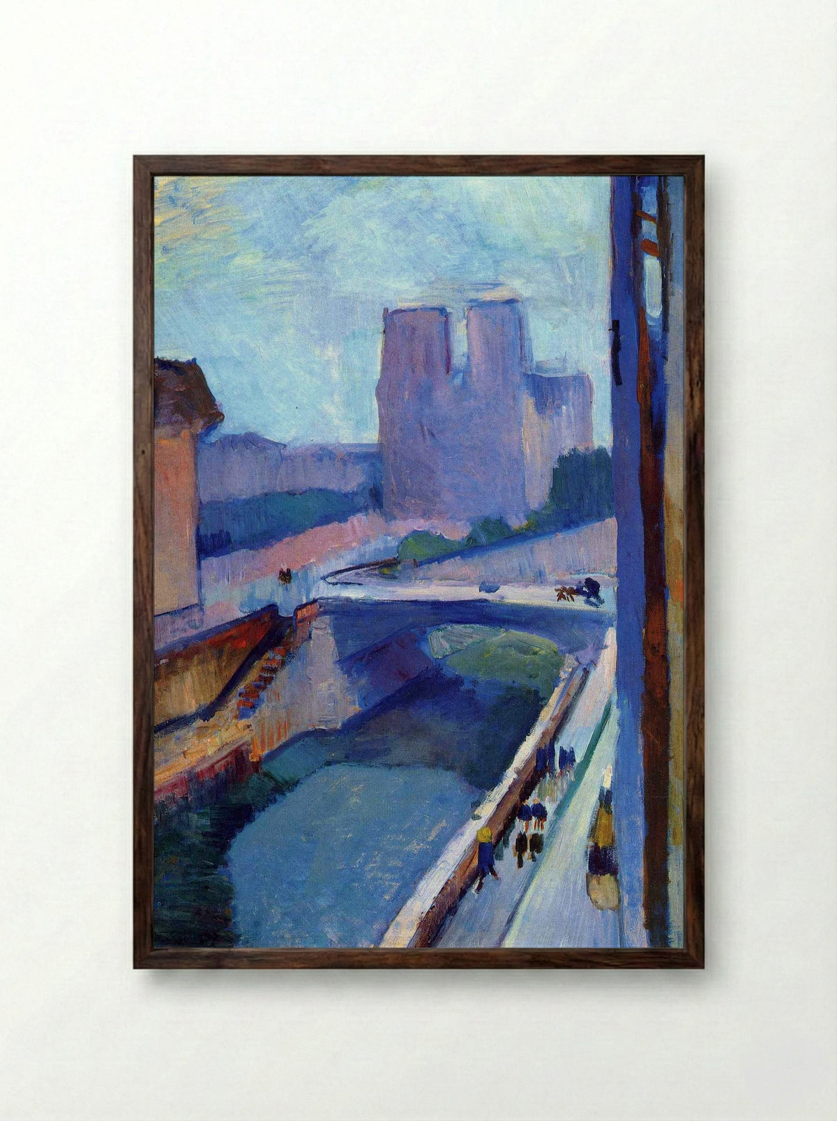 A Glimpse of Notre-Dame in the Late Afternoon - Henri Matisse - Framed Print Dark Wood