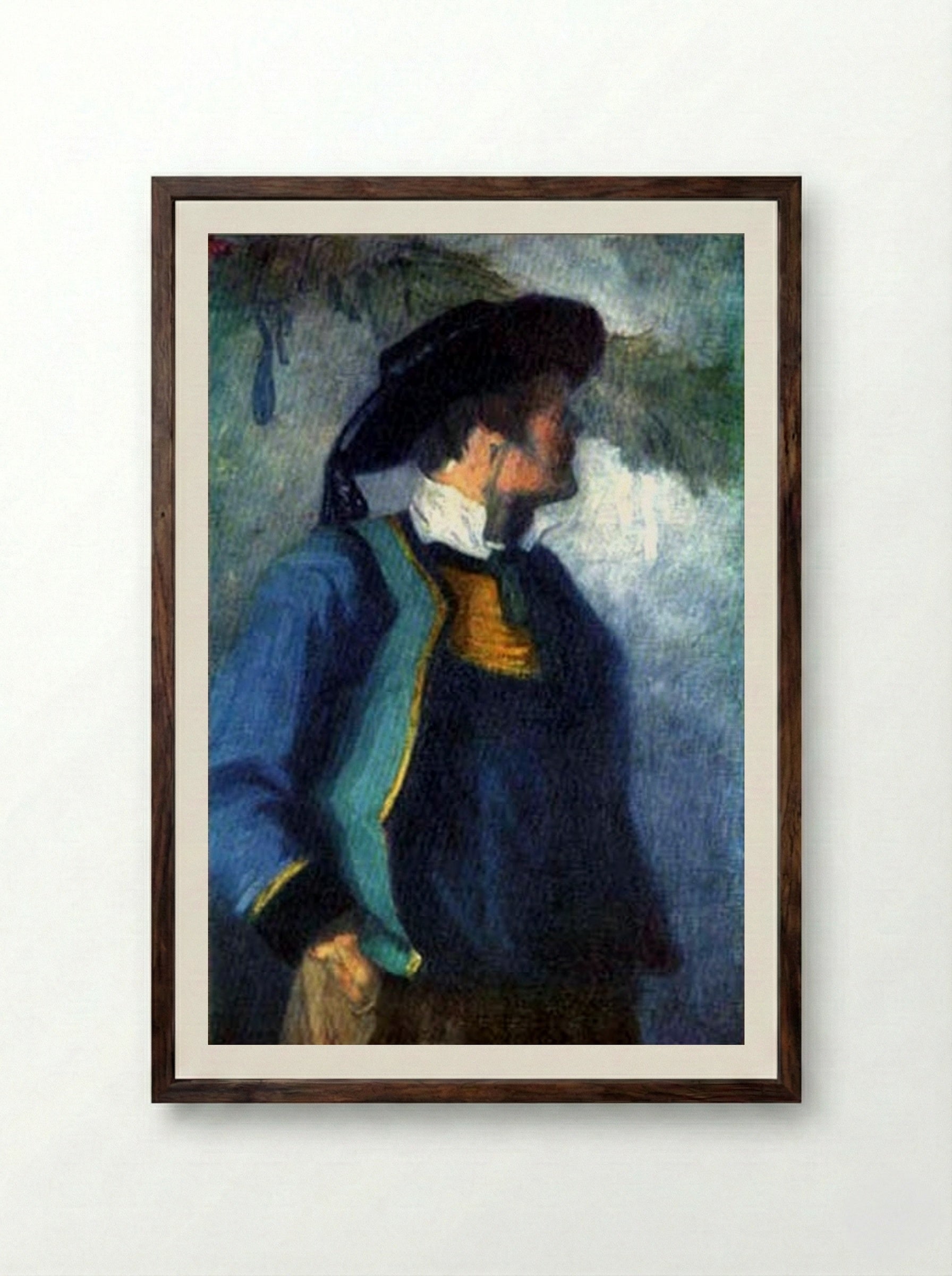 Self-portrait - Franz Marc - Framed Print Dark Wood
