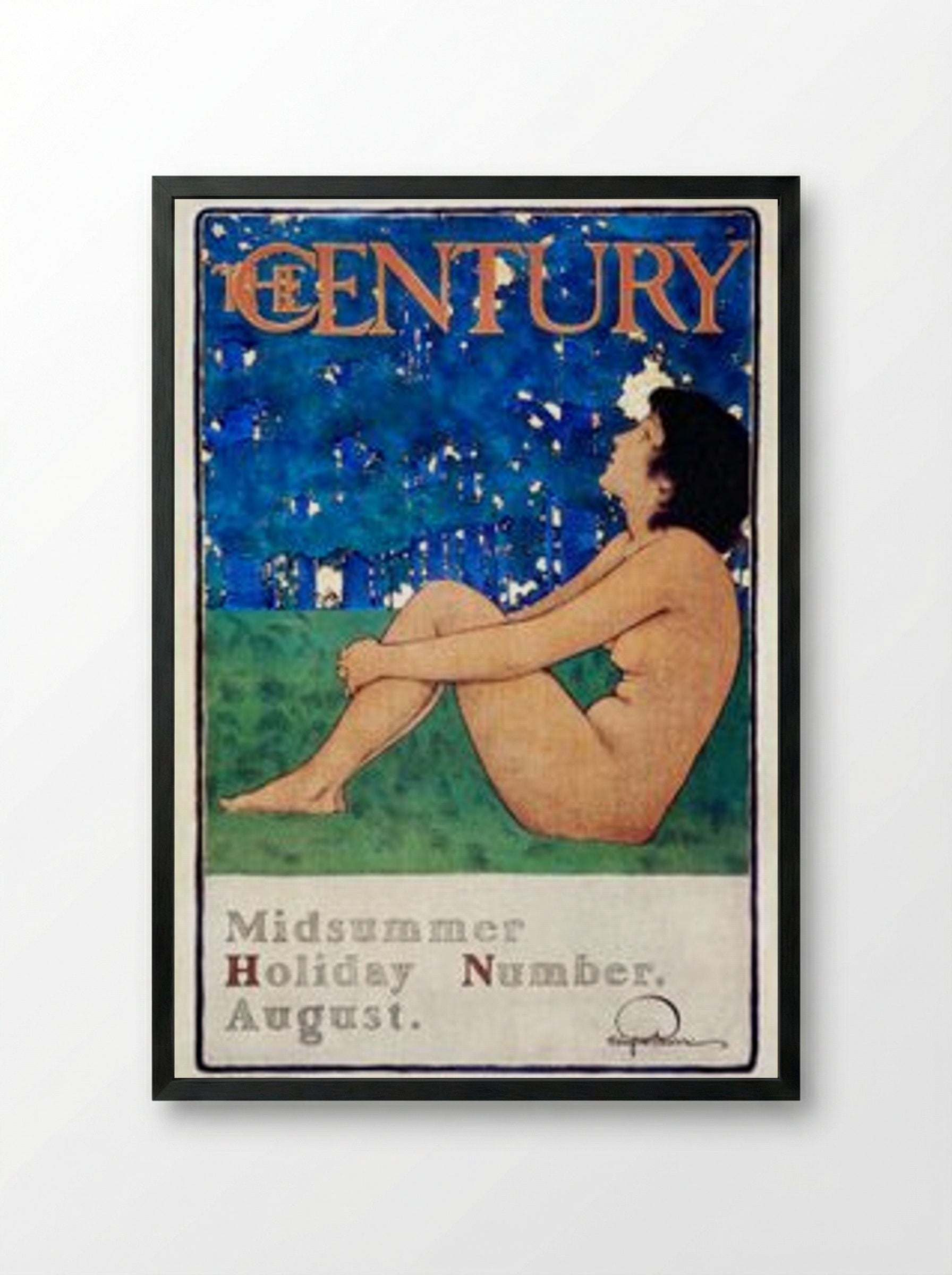 The Century Midsummer Holiday Number - Maxfield Parrish - Framed Print Black
