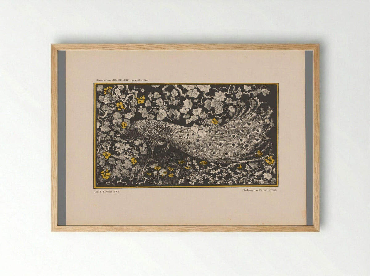 Pauw (Peacock Design) - Theo van Hoytema - Framed Print Wood