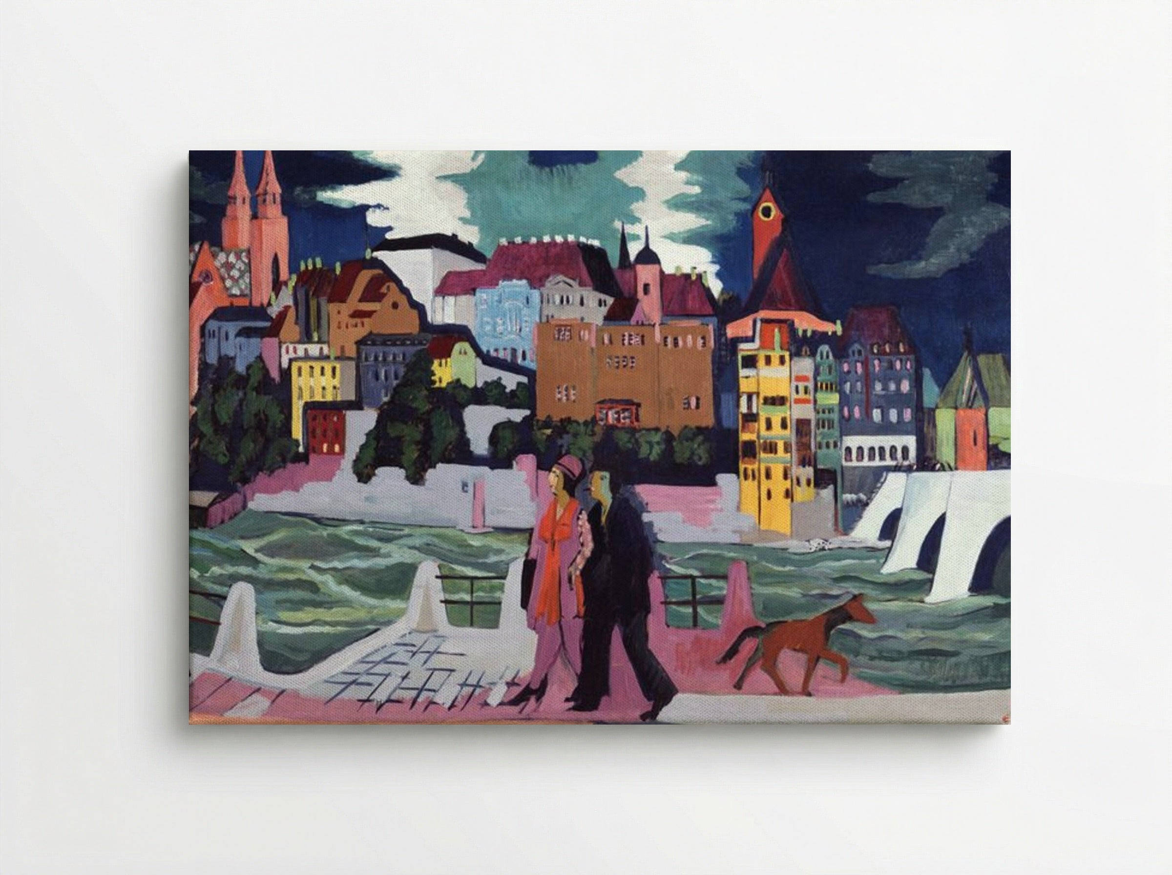 View of Basel and the Rhine - Ernst Ludwig Kirchner - Canvas