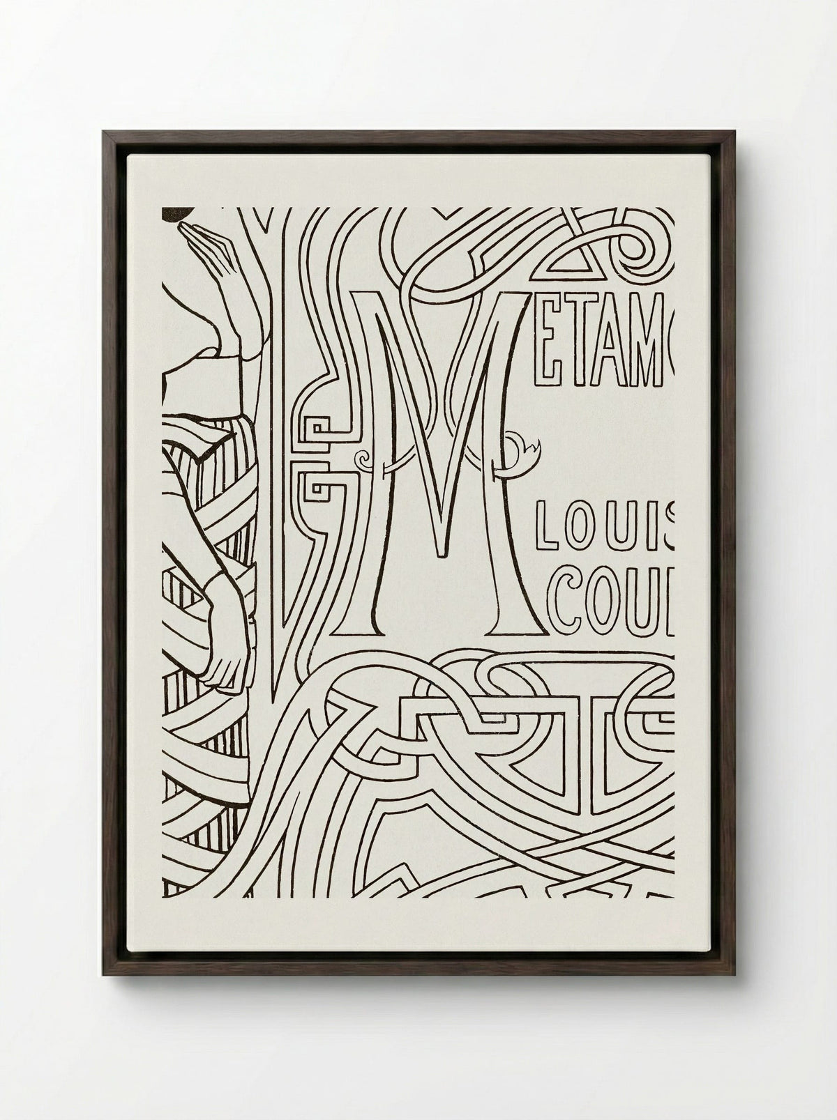 Book Binding Design for 'Metamorfoze' by Louis Couperus - Jan Toorop - Framed Canvas Dark Wood