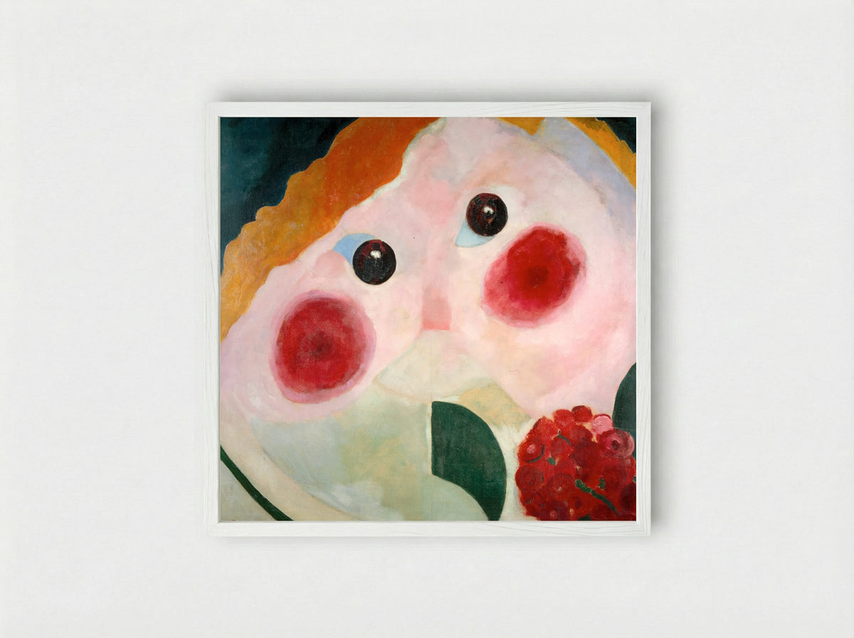 Girl with Ranunculus - Theo van Doesburg - Framed Print White