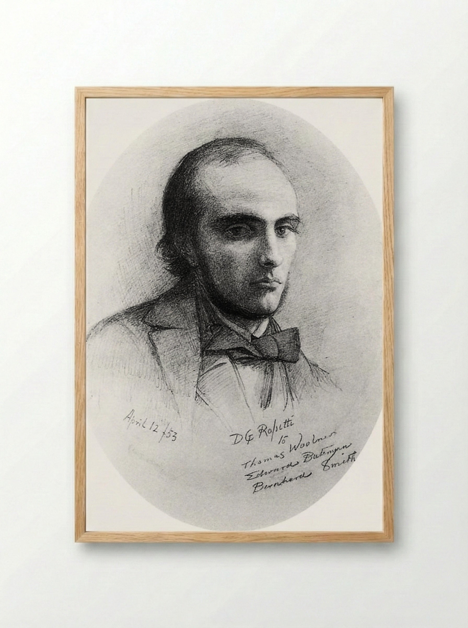 Portrait of William Michael Rossetti - Dante Gabriel Rossetti - Framed Print Wood