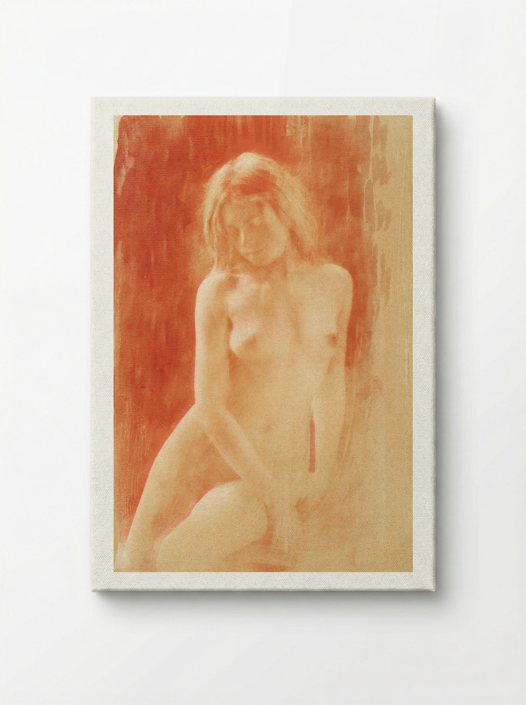 Study in Orange (Nude Woman) - René Le Bègue - Canvas