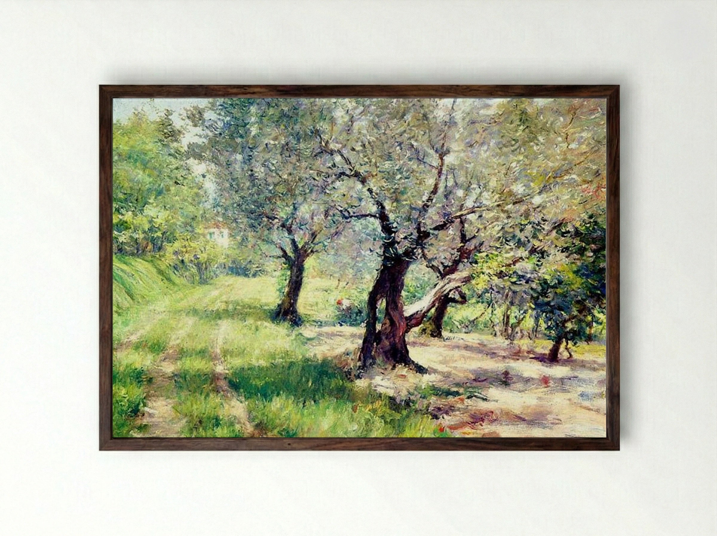 The Olive Grove - William Merritt Chase - Framed Print Dark Wood