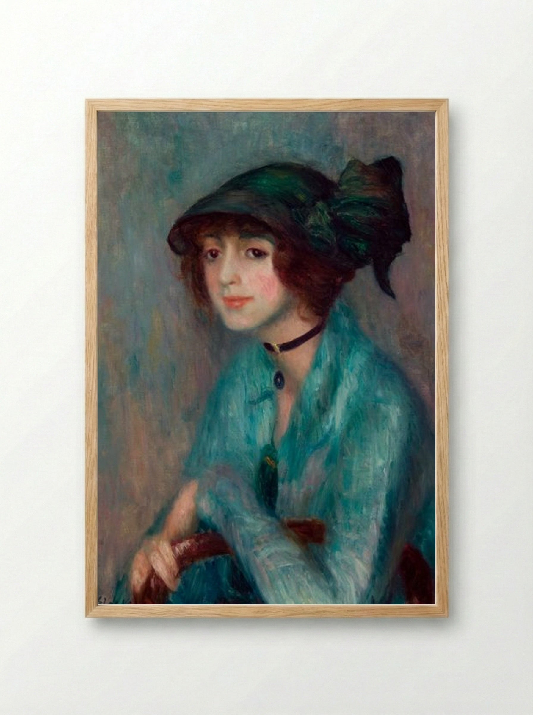 The Brunette - William James Glackens - Framed Print Wood