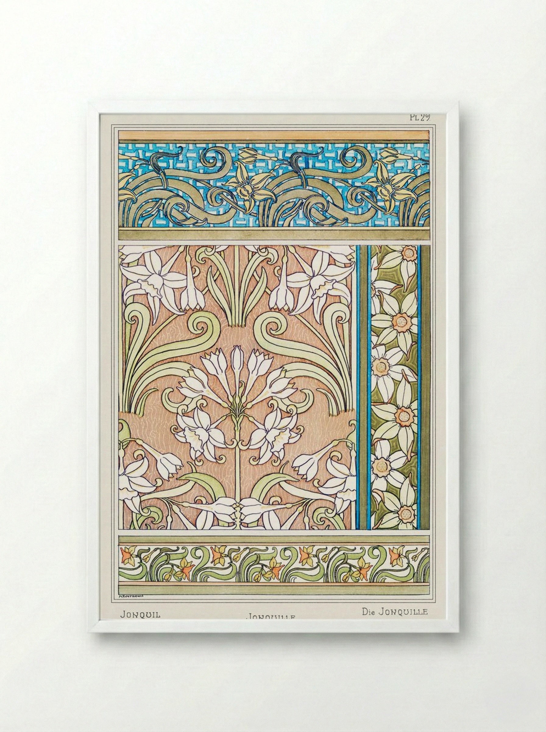 Jonquille or Jonquil - Maurice Pillard Verneuil - Framed Print White