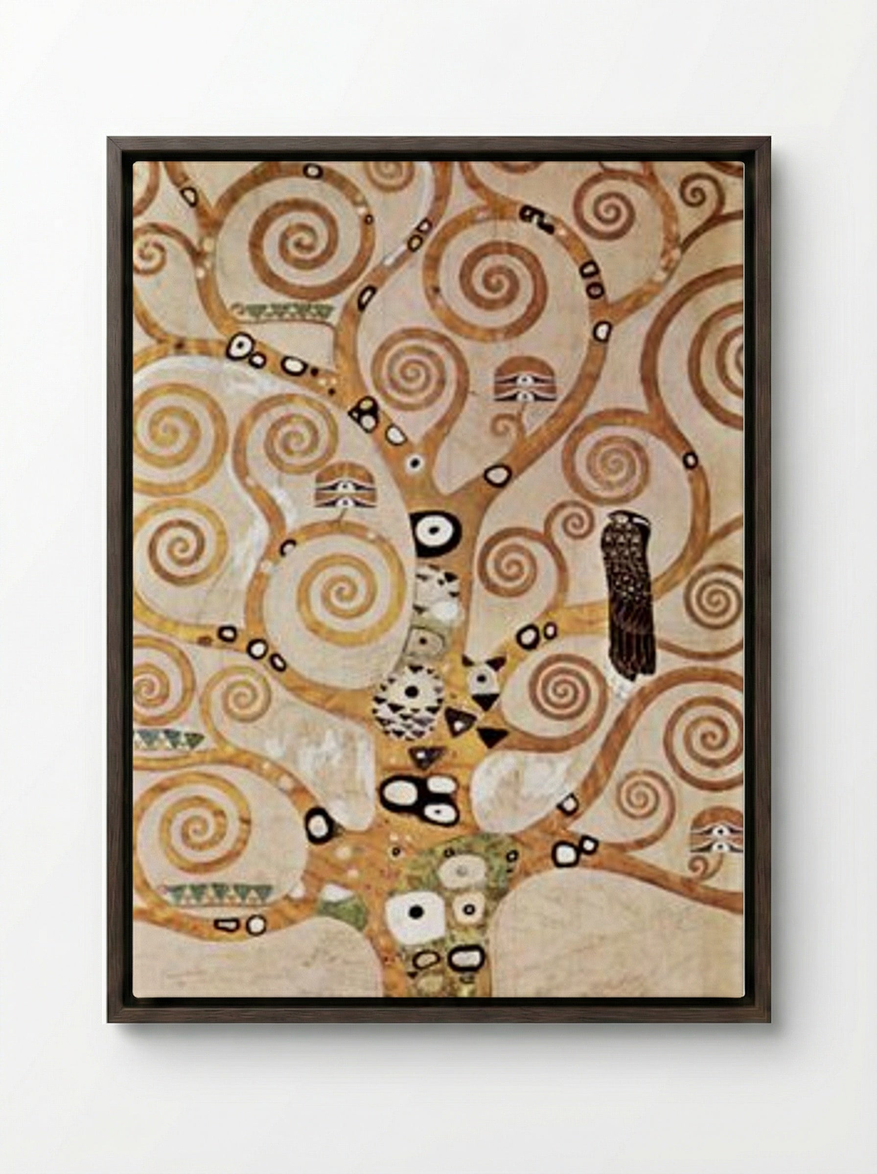 The Tree of Life - Gustav Klimt - Framed Canvas Dark Wood
