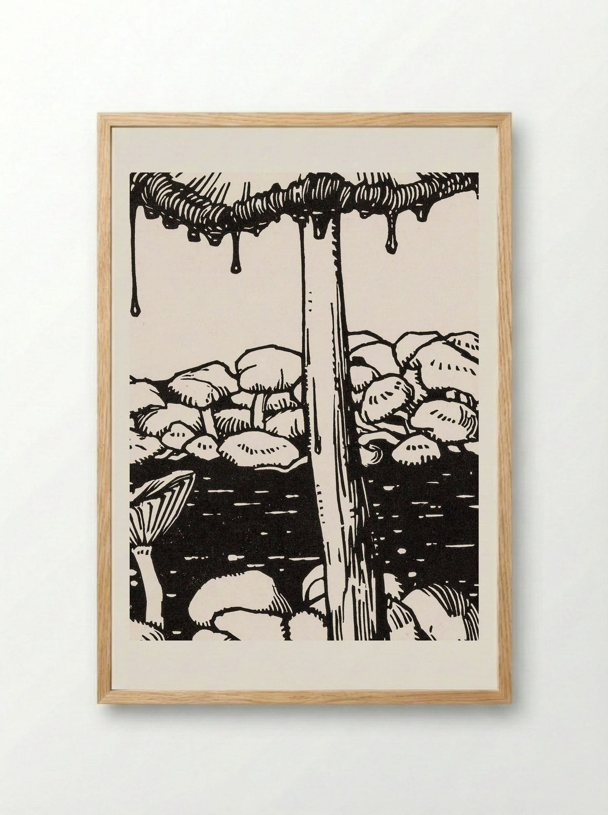 Dripping Mushroom - Julie de Graag - Framed Print Wood