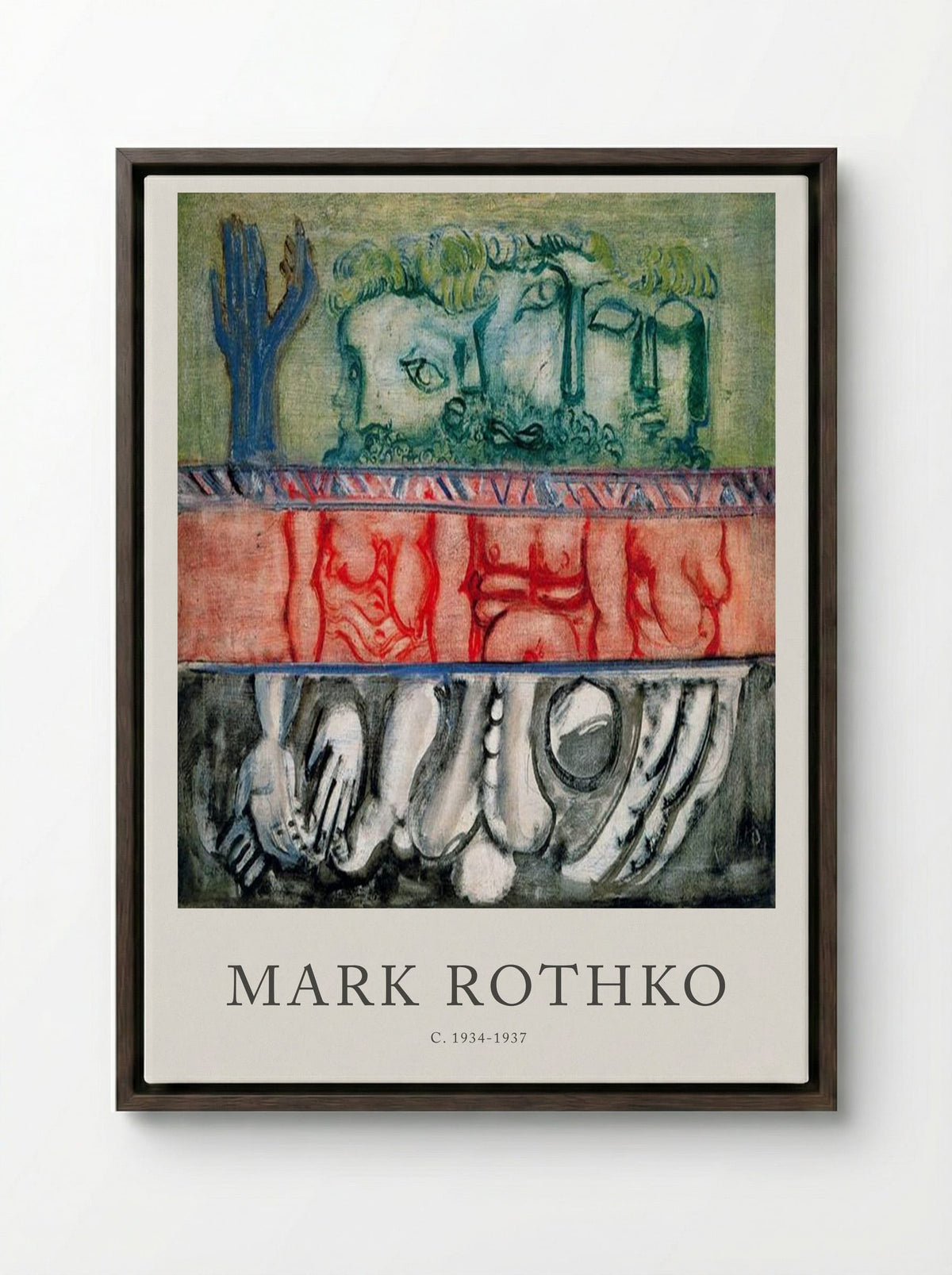 Untitled (Figurative Composition) - Mark Rothko - Framed Canvas Dark Wood