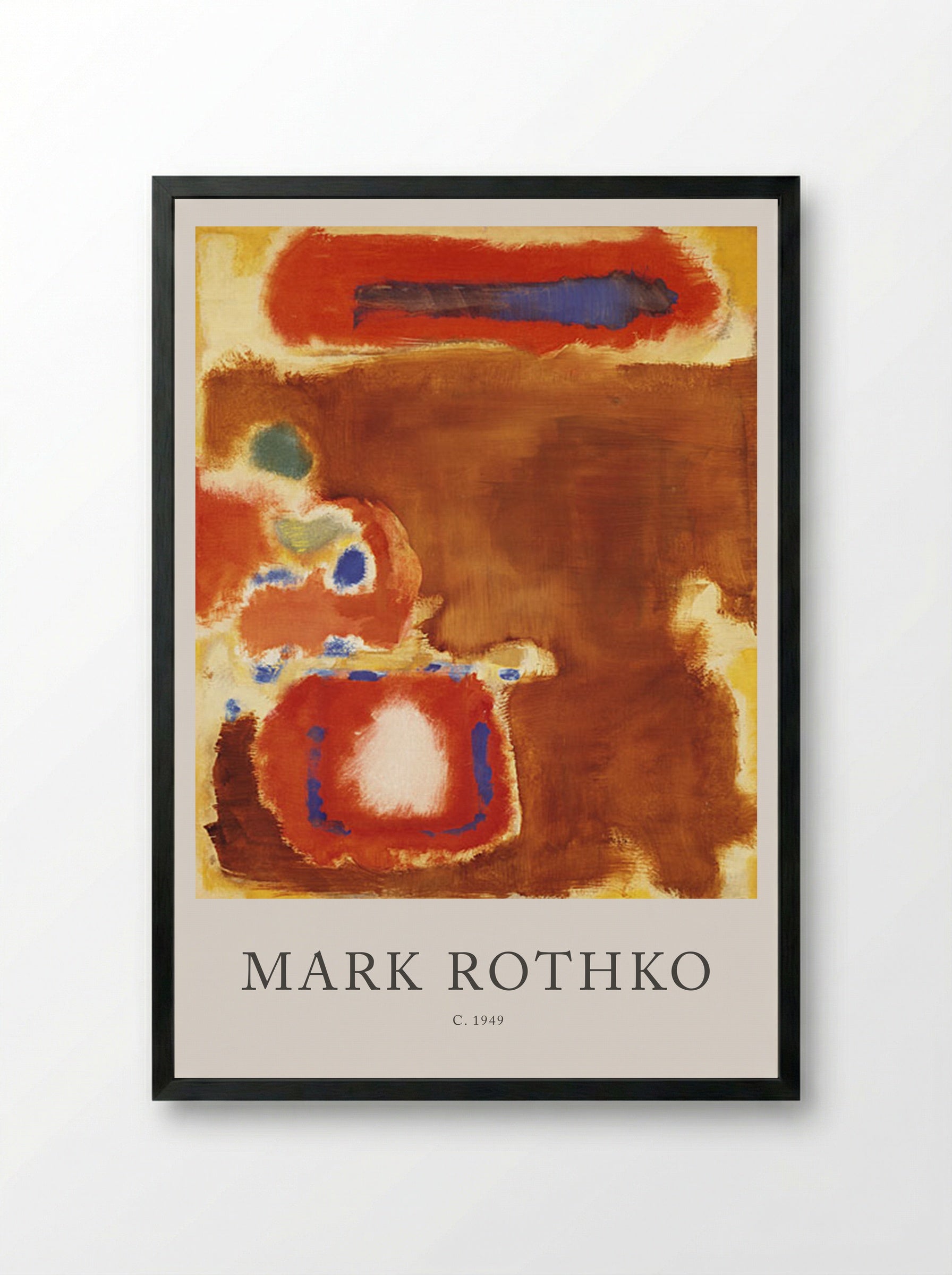 Untitled (Brown, Red and Blue) - Mark Rothko - Framed Print Black