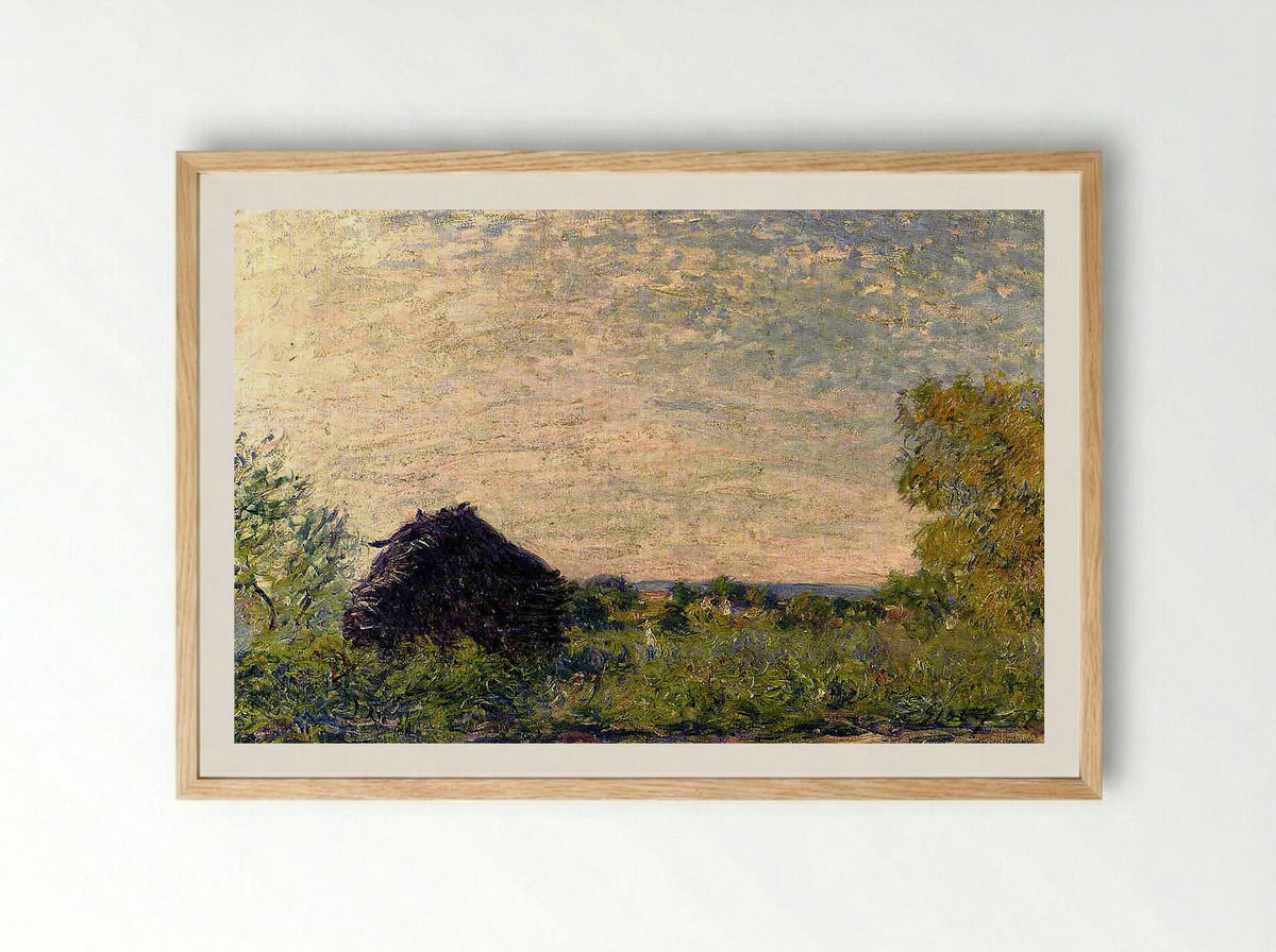 Haystack at Giverny - Claude Monet - Framed Print Wood