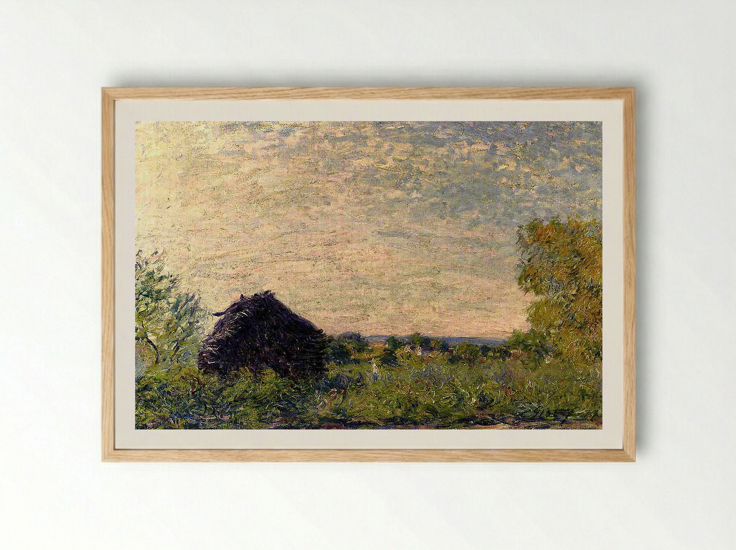 Haystack at Giverny - Claude Monet - Framed Print Wood