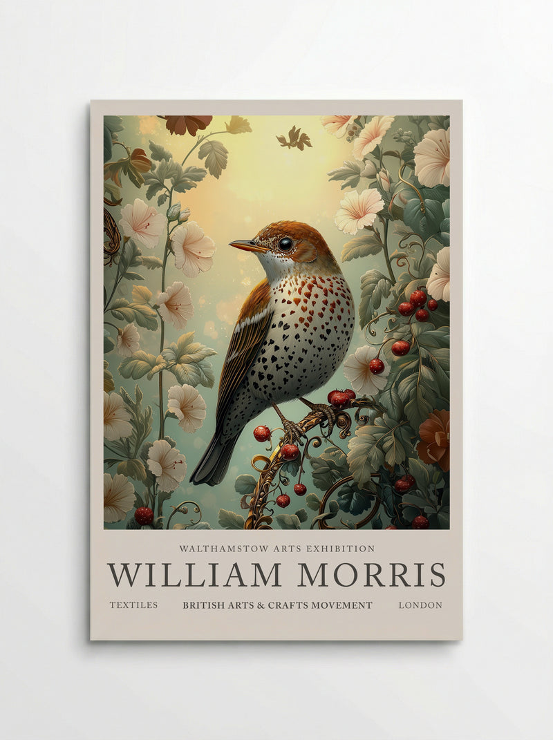 Song Thrush Whisper - William Morris - Poster
