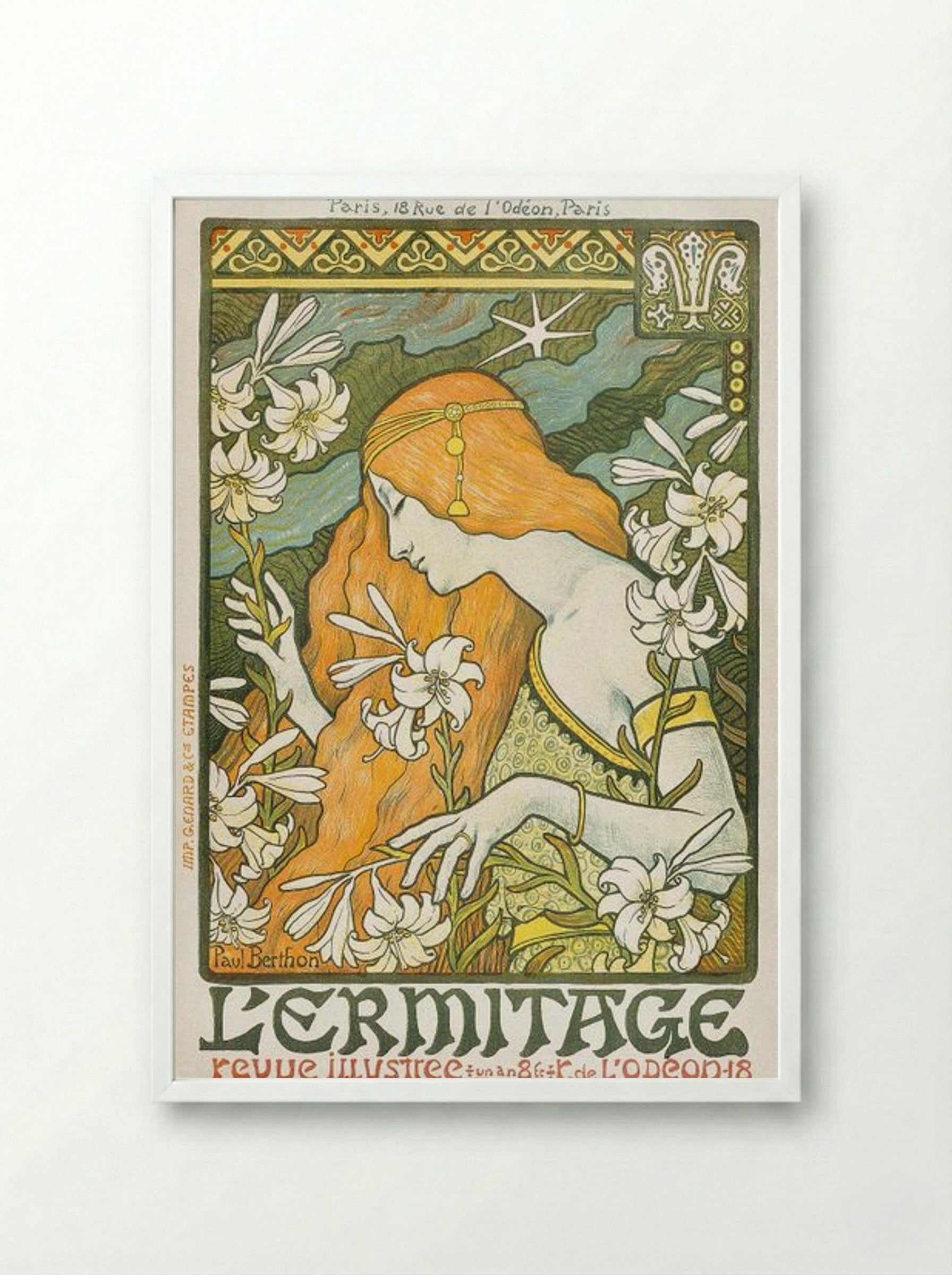 L'Ermitage - Paul Berthon - Framed Print White
