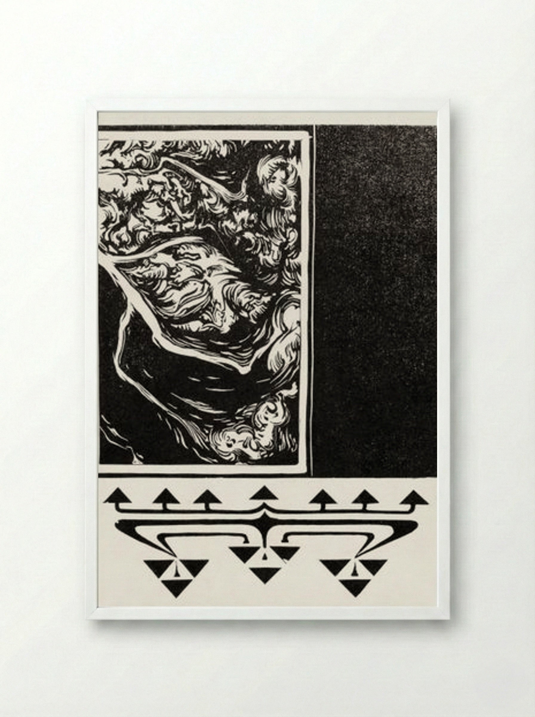 Woodcut Ornaments - Julie de Graag - Framed Print White