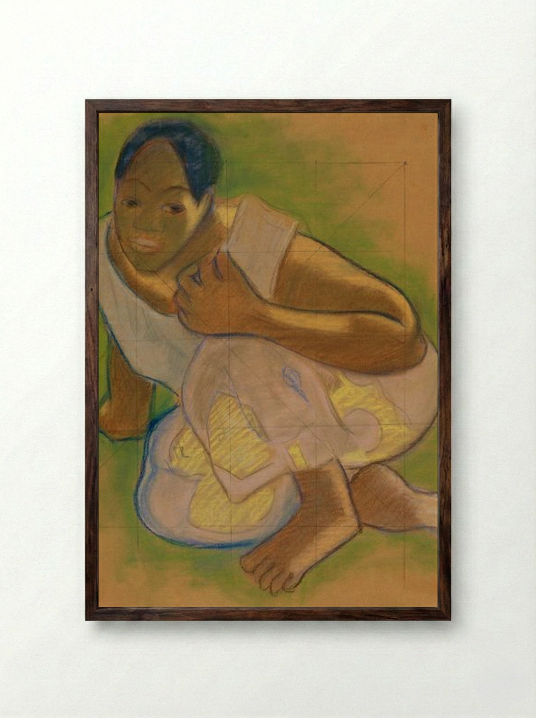 Study for 'Nafea faa ipoipo (When Will You Marry?)' - Paul Gauguin - Framed Print Dark Wood