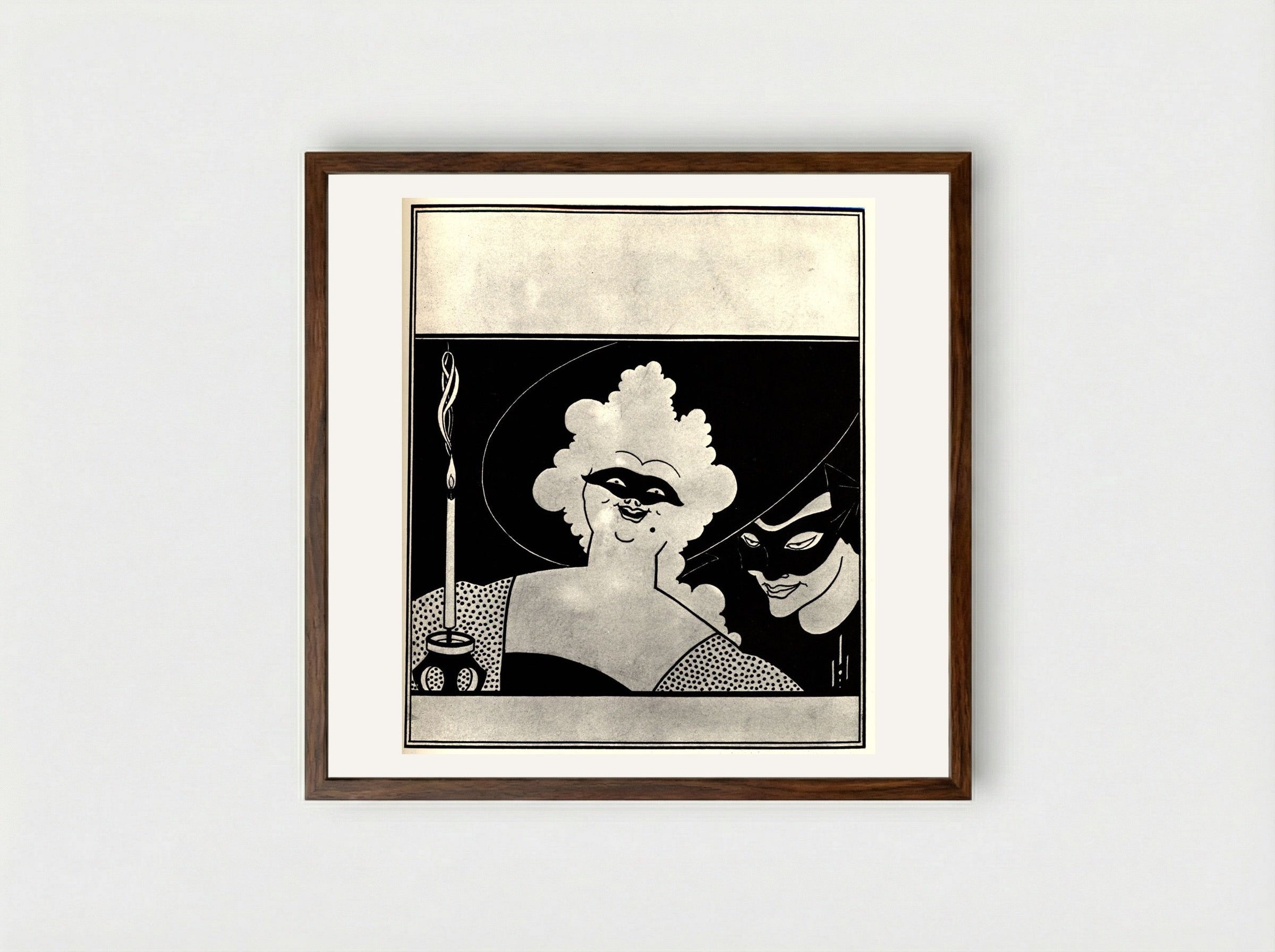 Frontispiece for 'The Yellow Book' - Aubrey Beardsley - Framed Print Dark Wood
