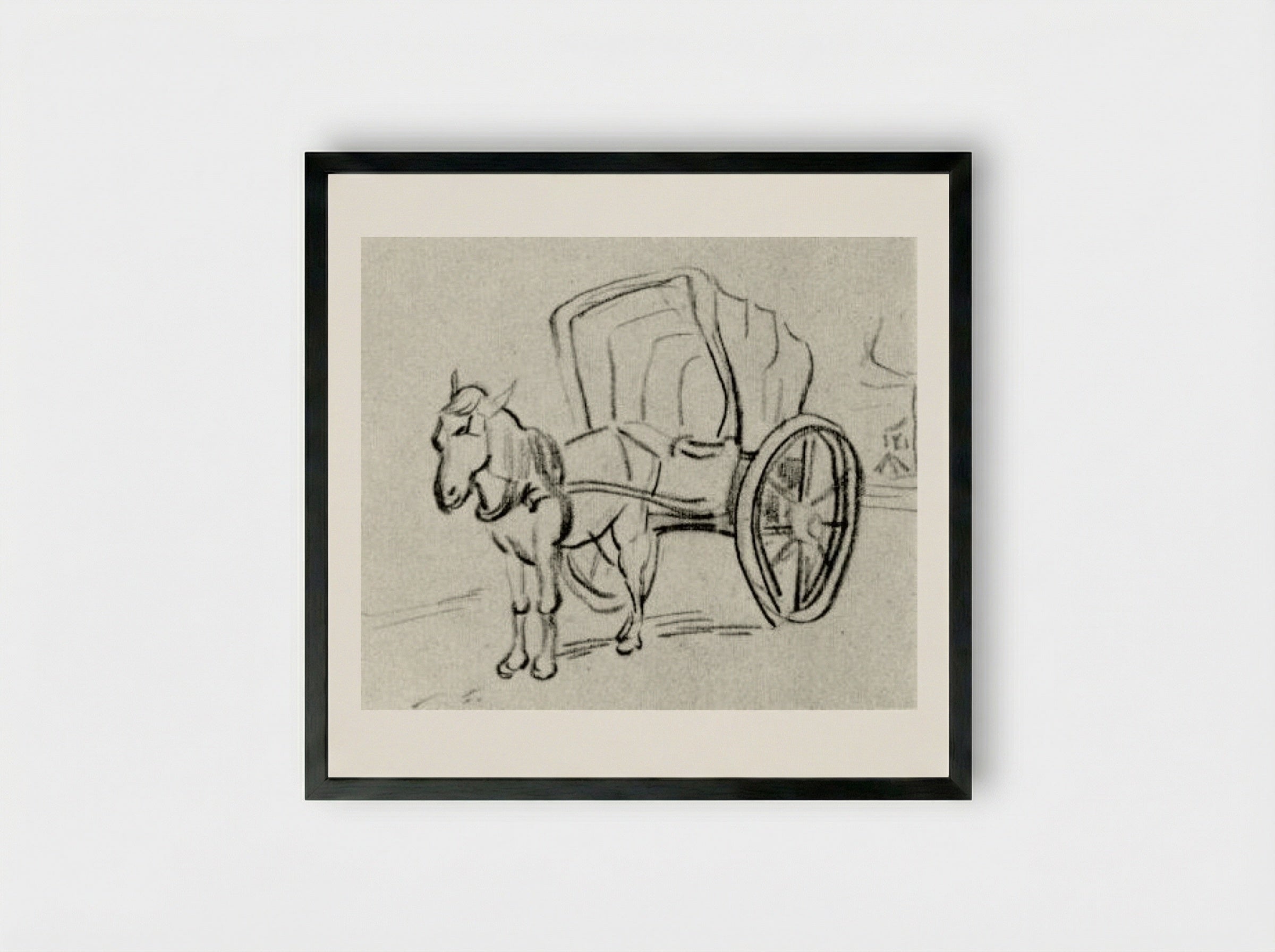 Carriage - Vincent van Gogh - Framed Print Black